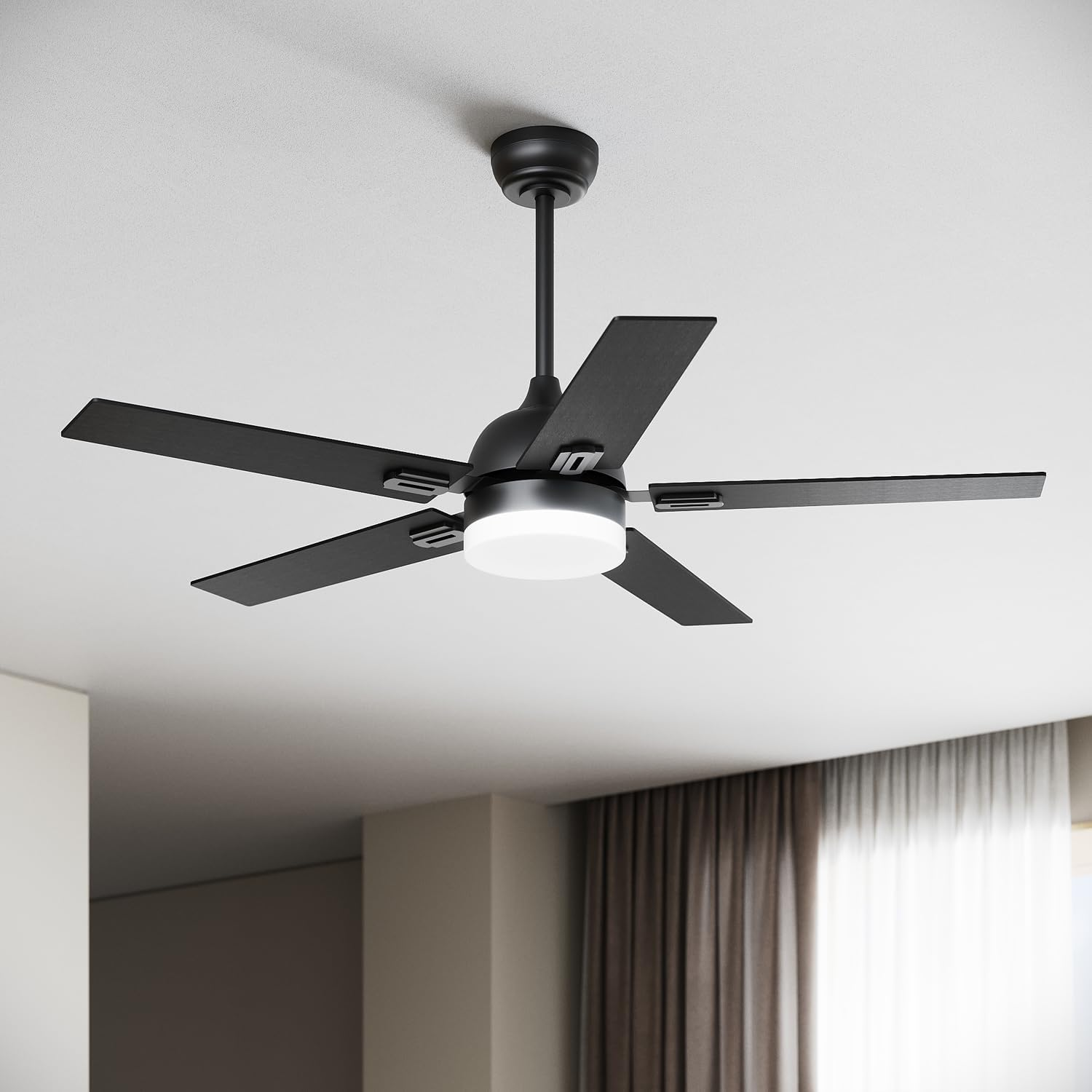 ELEGANT Ceiling Fan with LED Light,Remote Control,Ac Motor,48 Inch,3 Colors Temperature