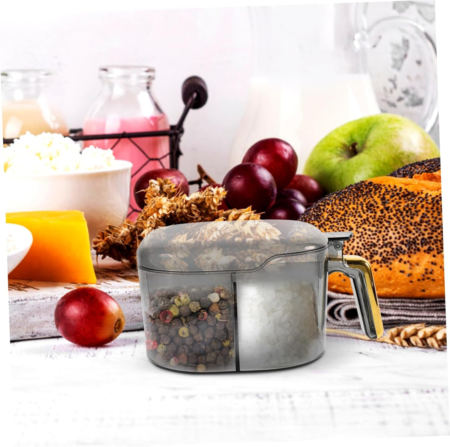 GOOHOCHY Home Supply Seasoning Container Delicate Spice Jar Desktop Spice Jar Storage Box for Salt Pepper Sugar image number 6