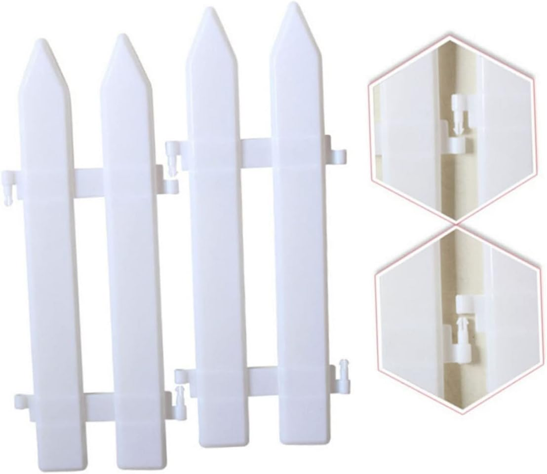 Elegant White Plastic Picket Fence Christmas Tree 25 Pieces Set Miniature Decor for Home Wedding Party Fairy Garden image number 2