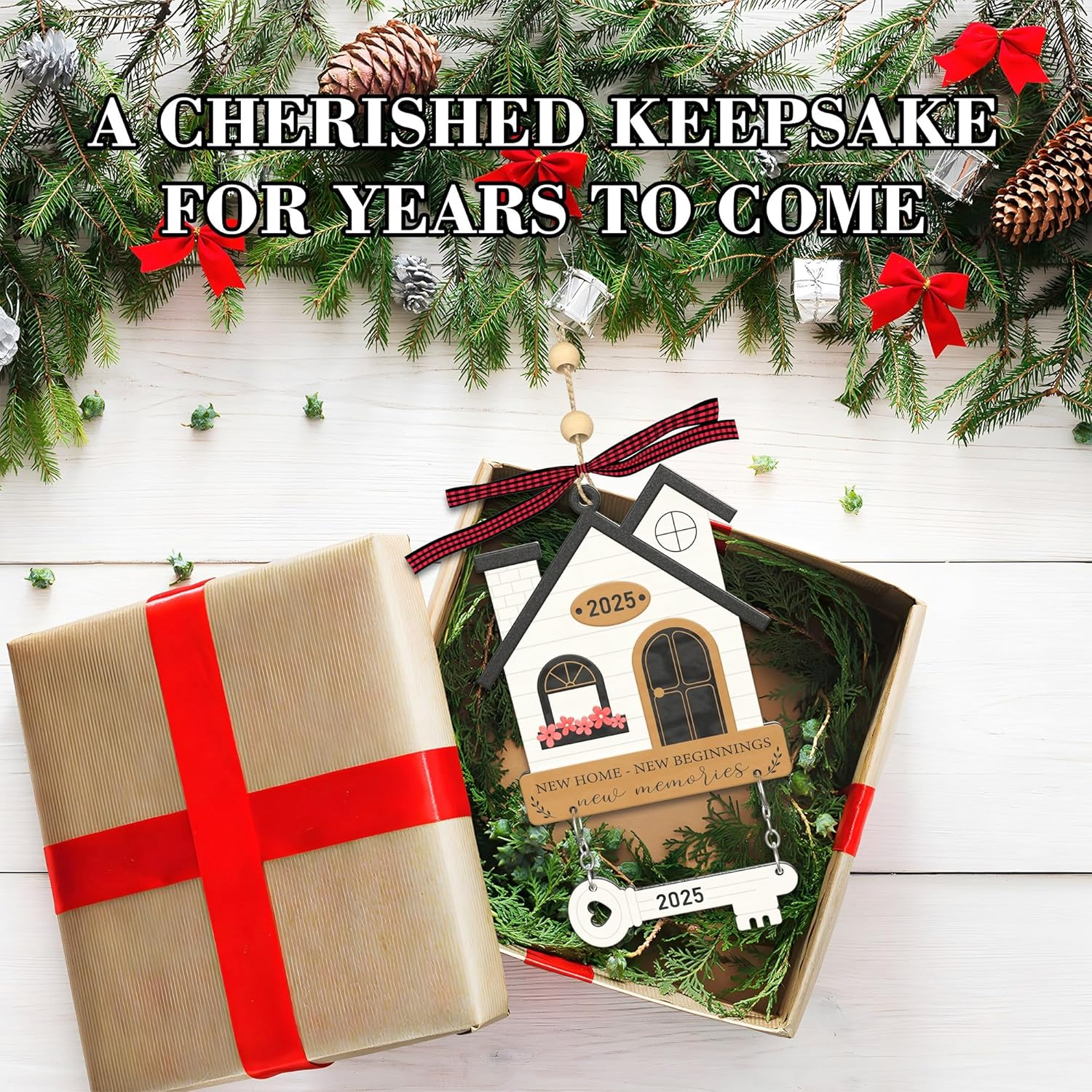 Housewarming Gift for New Home Owners - Unique Home Ornament for Women & Couples - House Warming Present for New Beginnings - Metal Christmas Ornament 2025 - Wedding, Anniversary, Welcome Gift Ideas - 2025 New Home 06 image number 4