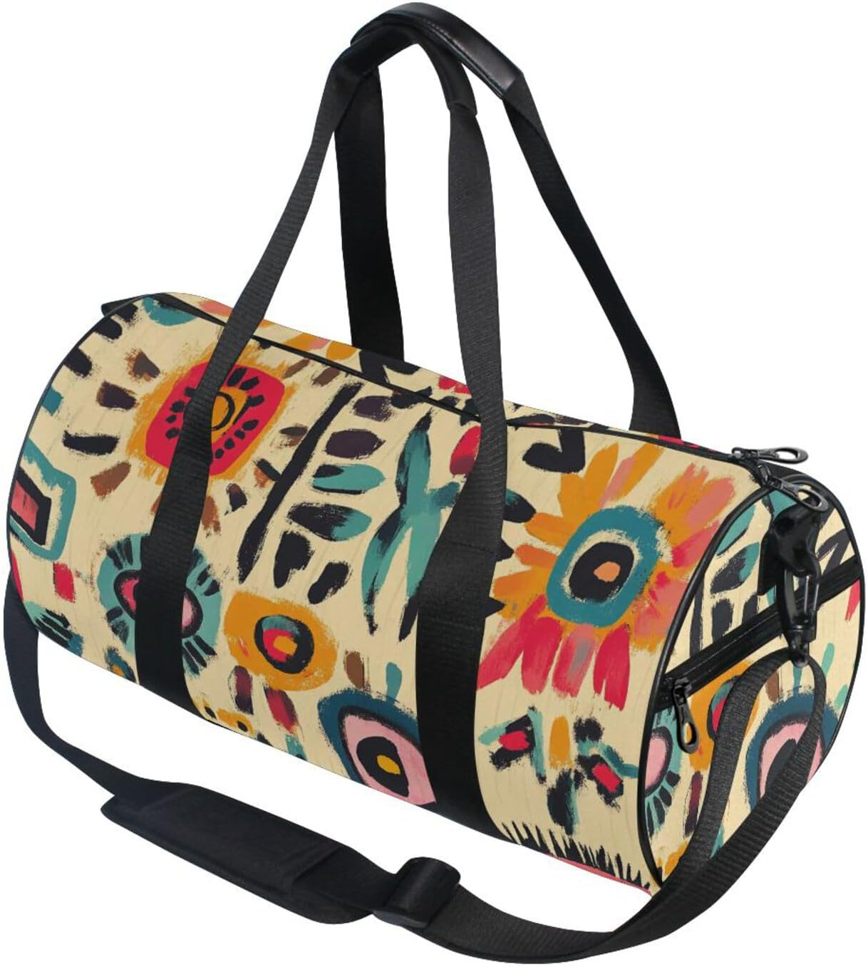 Bohemian Style Elements Retro Travel Hand Bag Travel Weekender Gear Bag Airplane Traveling Large Capacity image number 3