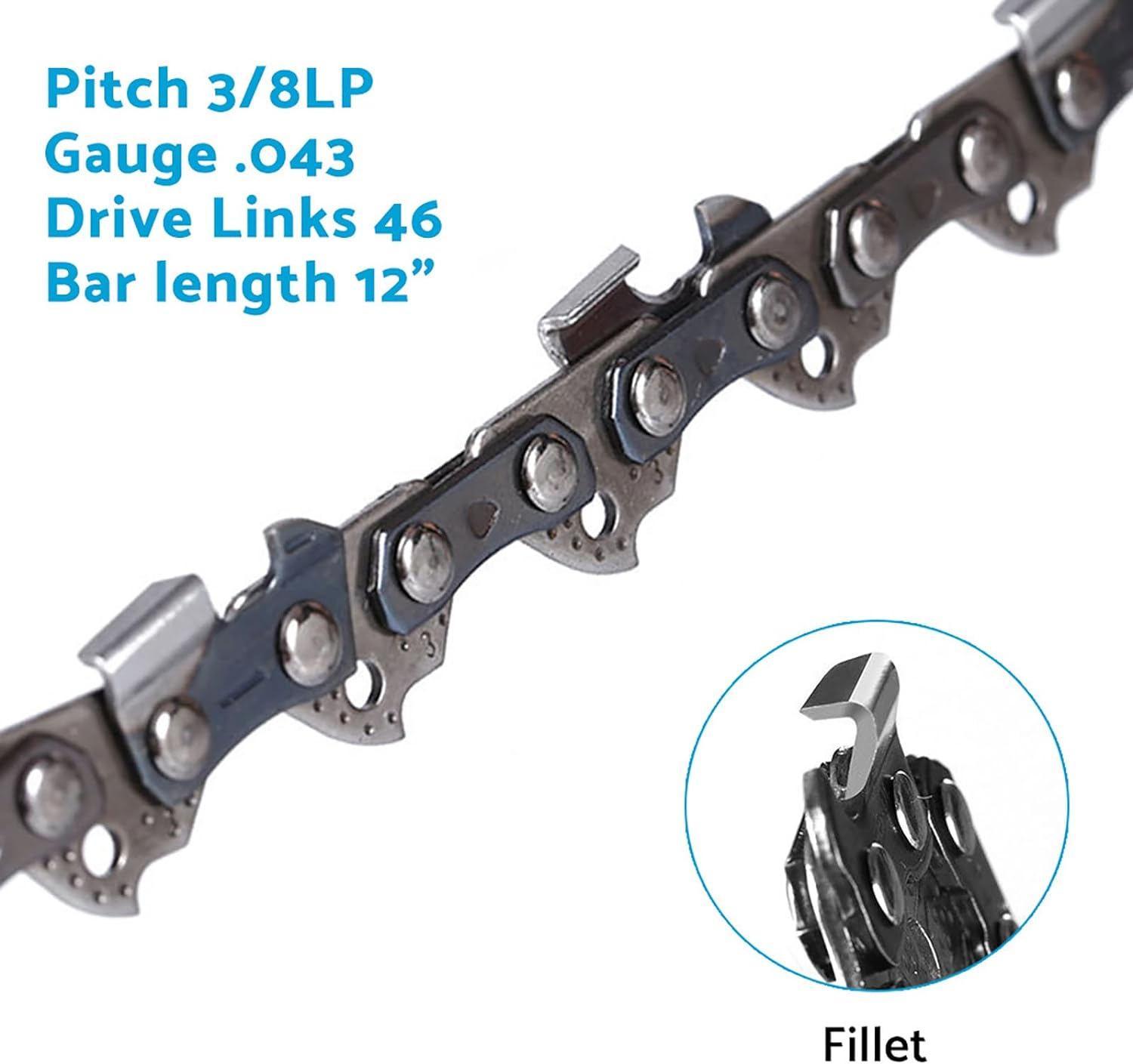 3-Pack 12'' Chainsaw Chain Suitable for MAKITA CORDLESS 2X18V 36V Chainsaw DUC302 DUC302Z image number 1