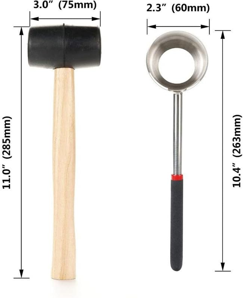 Coconut Opener Kit with Stainless Steel Puncher, Drill, Rubber Cutter, and Hammer Tool, Durable Kitchen Accessory