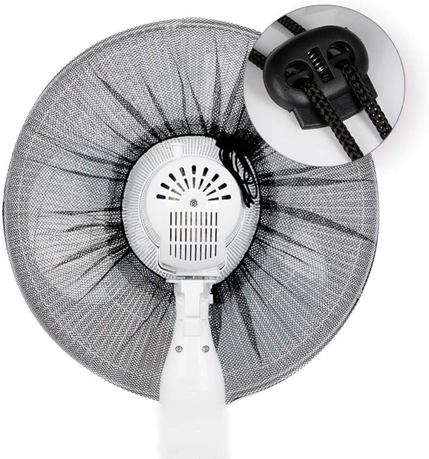 2 Pack - 16" Pedestal Fan Cover,Washable Fan Dustproof Covers,Protect Kid Children Baby Finger Net Mesh Fans Guard,Summer Home Fans Safety Dust Covers,Perfect for Parents of Toddlers (Black) image number 1