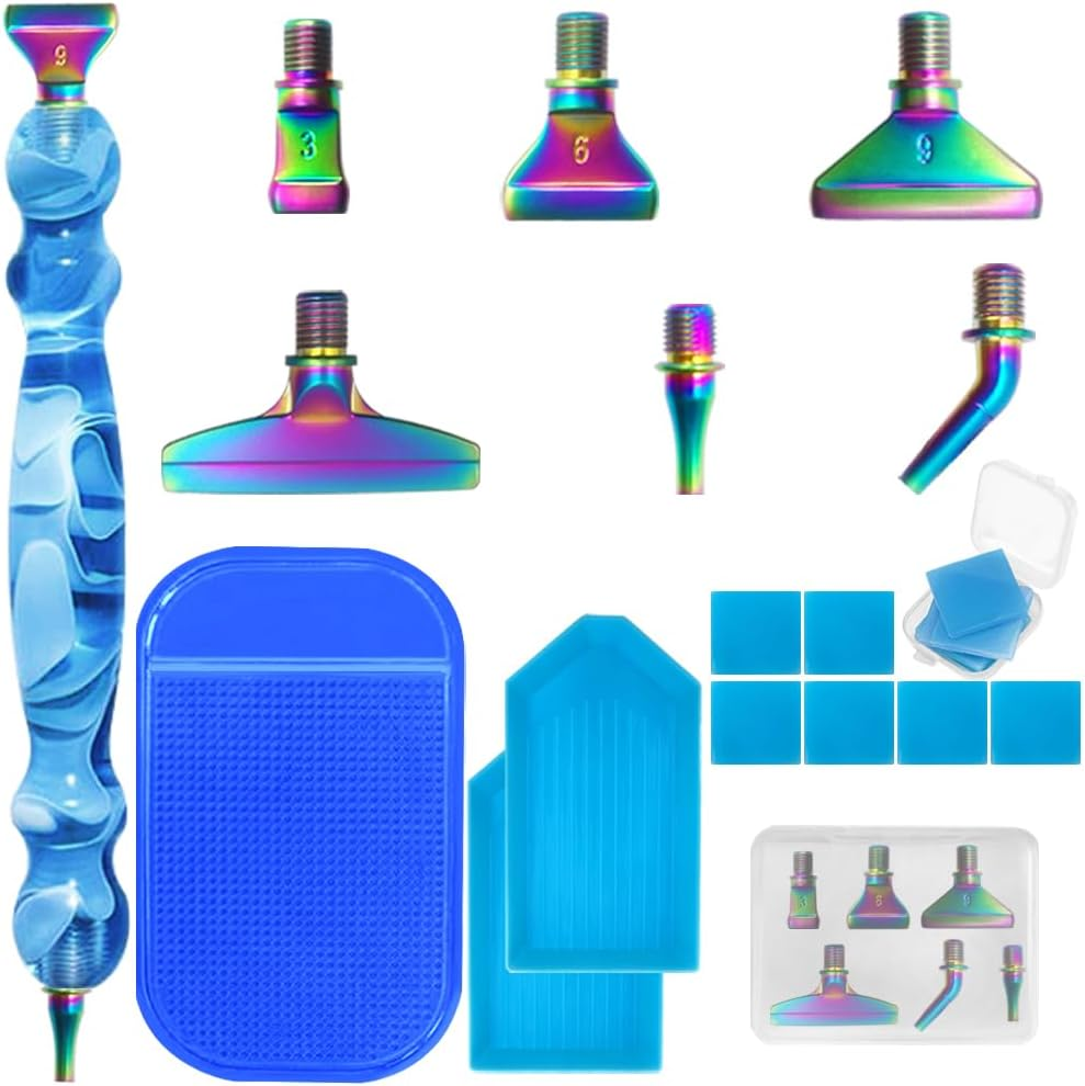 Finegood 16 Pcs Diamond Painting Accessories, Spiral Diamond Art Pens 5D Diamond Painting Pens Kits Diamond Art Accessories Tools for DIY Crafts image number 5