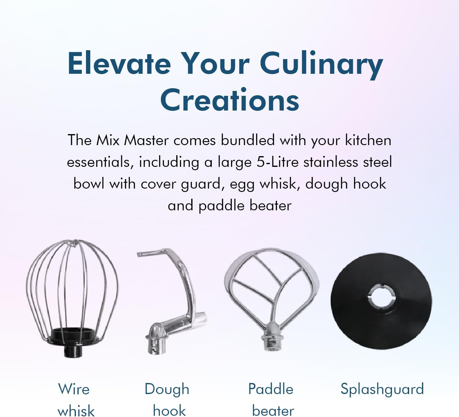 Healthy Choice Kitchen Mixer 1200W Stand Mixer - Planetary Mixing, Robust Gear Mechanism, Electronic Speed Settings, 5L Stainless Steel Bowl, Pouring Shield - Black (MMX1200)