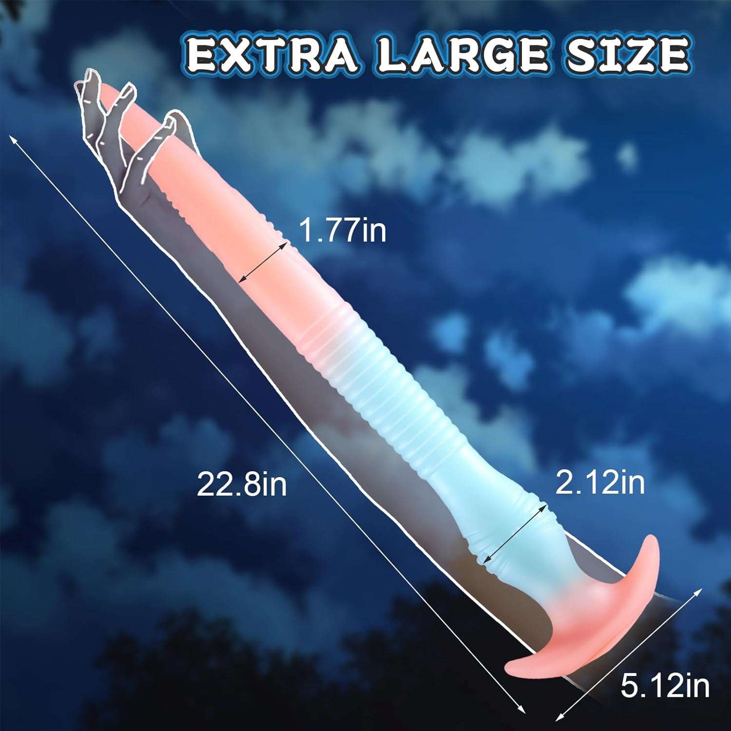22.8IN Extra Large Silicone EEL Toy Extra Long Butt Plug Dildo for Deep Pleasure Soft and Flexible Plug for Prostate Massage and G-Spot Stimulation for Both Men and Women image number 6