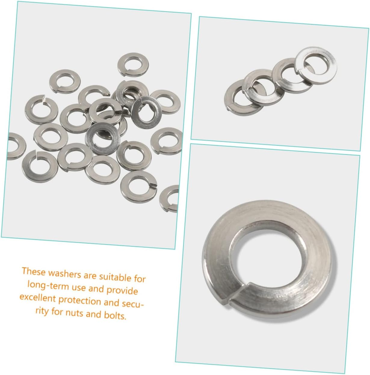 MUSISALY 350Pcs Stainless Steel Spring Lock Washers for Bolts Washer Assortment Kit for Repair and Automotive Tools image number 4