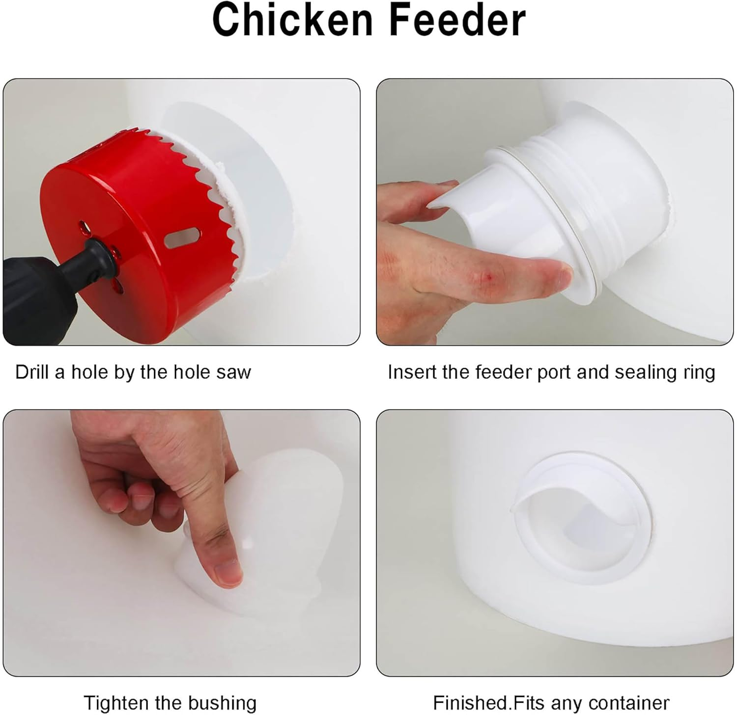 DTOTSFCZF 6 Pcs Chicken Feeder Water Dispenser Coop Accessories Band Hole Saw for Bucket image number 5