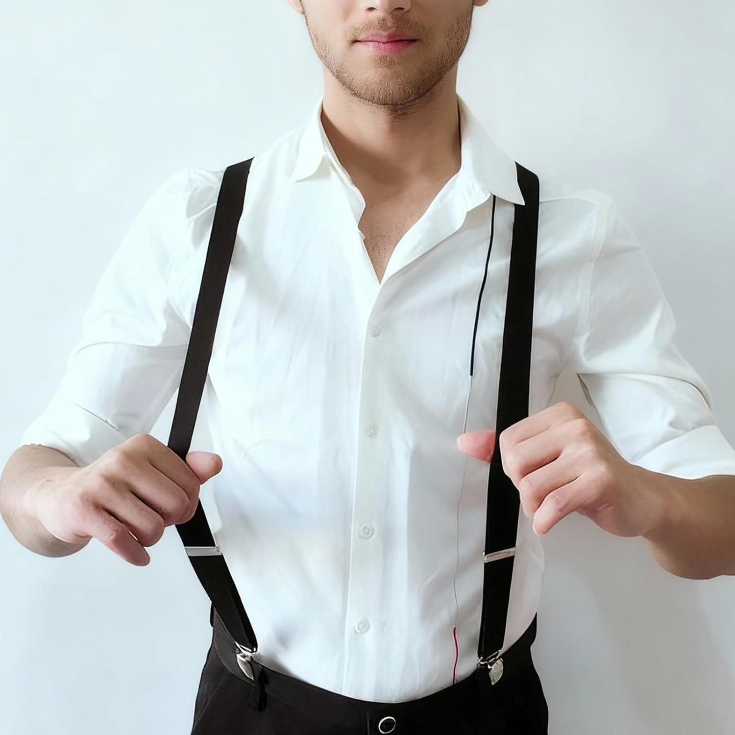 Suspenders for Men,Cozy CORE Fully Adjustable Y Shaped Elastic Suspender with 3 Strong Clips Adjustable Braces image number 5