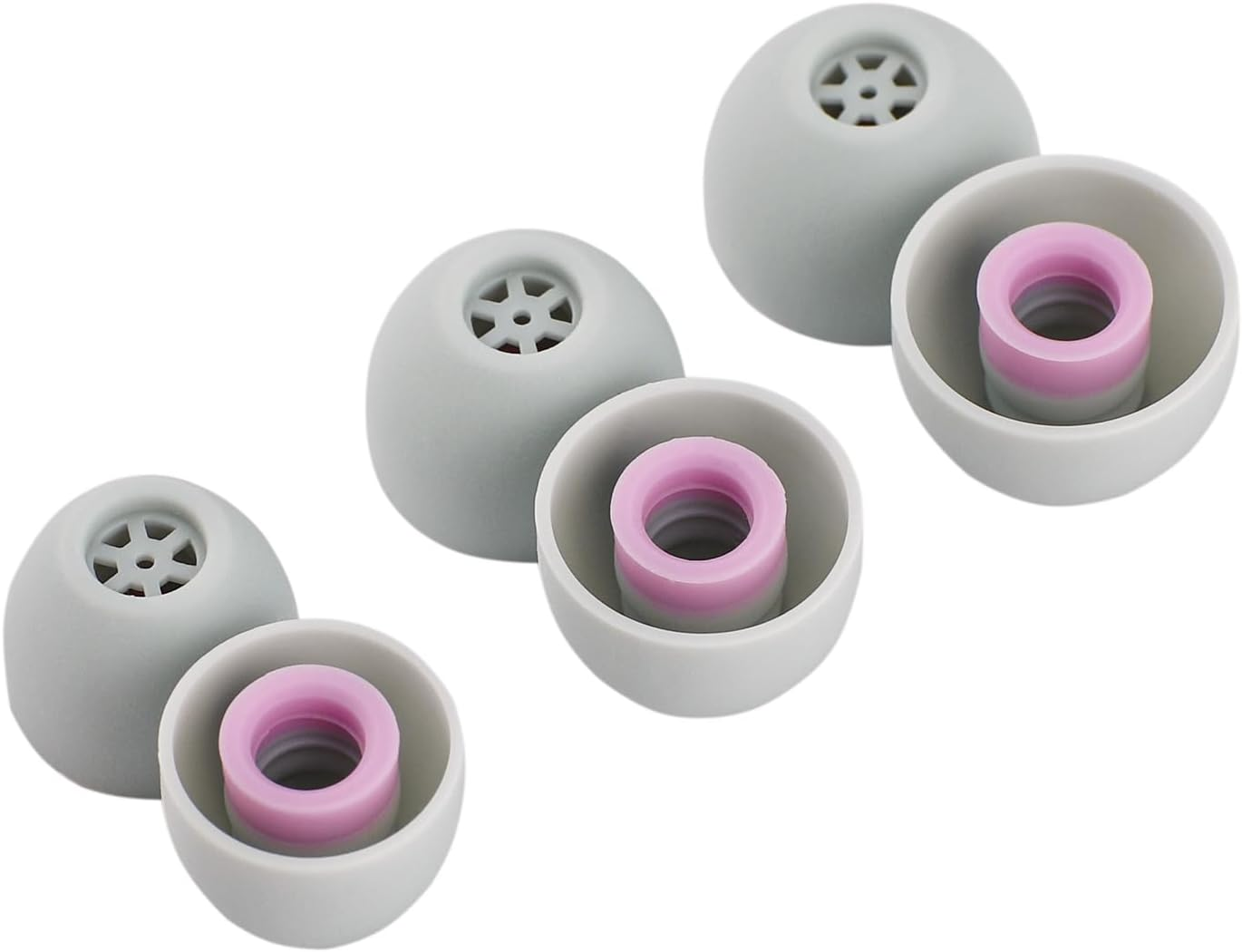 Linsoul Kiwi Ears Flex Earbud Tips, Replacement Silicone IEM Tips, 3 Pairs, S/M/L Size, for KZ ZS10 Pro, Singolo, HBB Hades, Orchestra Lite, Cadenza Wired/Wireless Earphones (Grey)