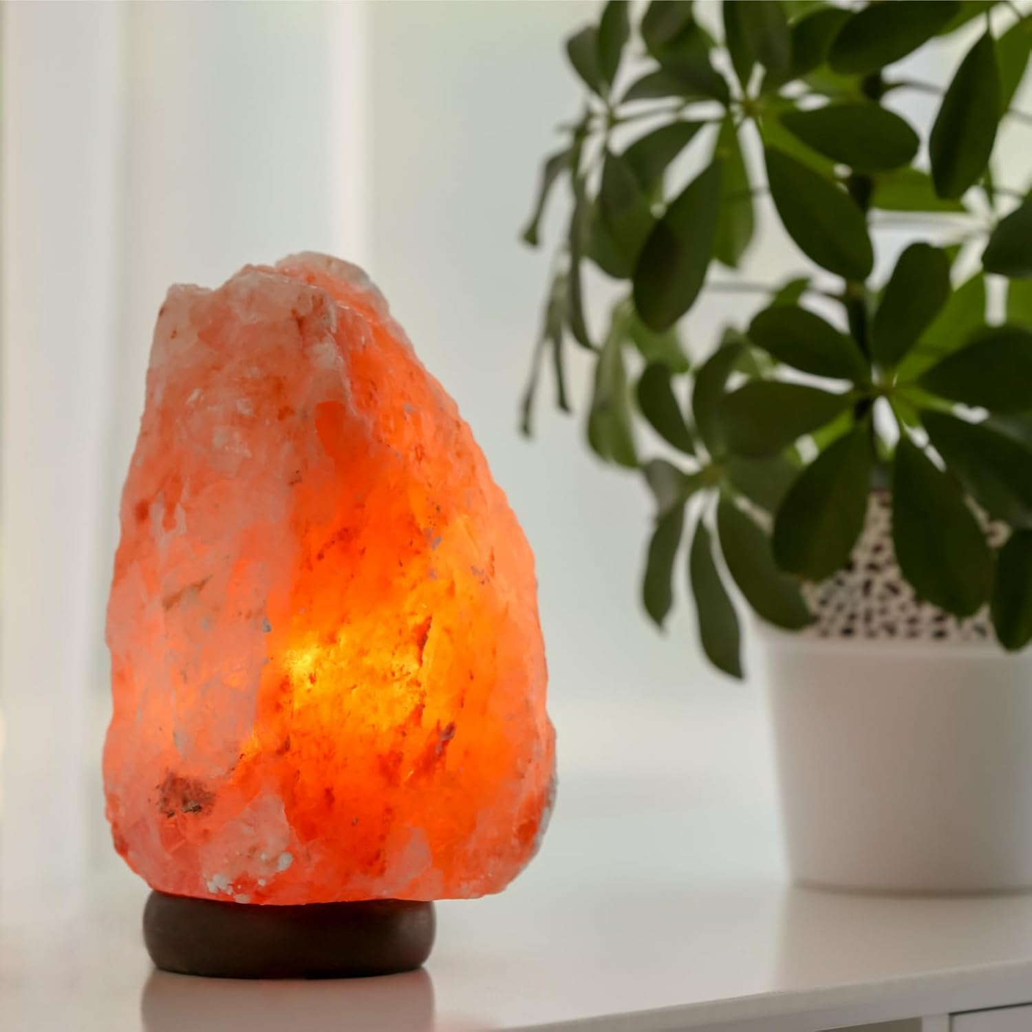 Himalayan Rock Crystal Salt USB Lamp - 100% Authentic Natural Crystal Himalayan Salt - Hand Carved - Wooden Base - USB Power Cable Included - Approximately 500G - Zen'Light image number 5