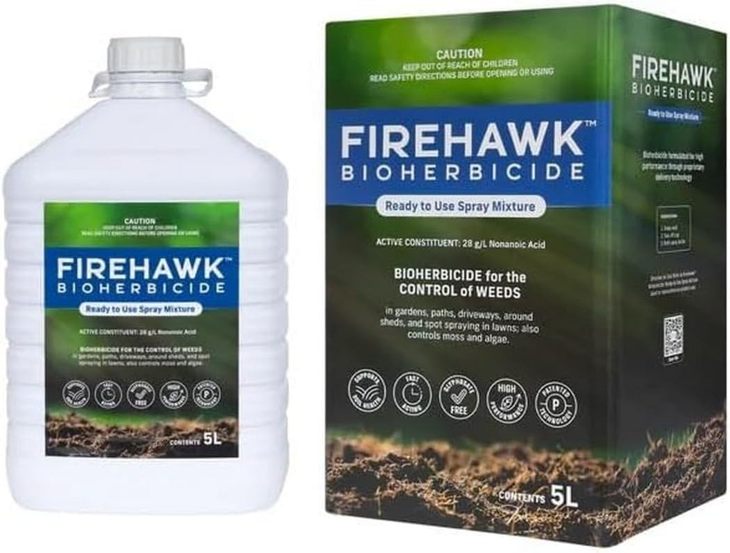 Firehawk&trade; Pet‑ & Kid‑Safe* Natural Weed Killer Ready to Use | Glyphosate‑Free Bioherbicide&mdash;Kills Weeds in Hours | 5 Litre Refill | Soil‑Friendly, Fast Results image number 1