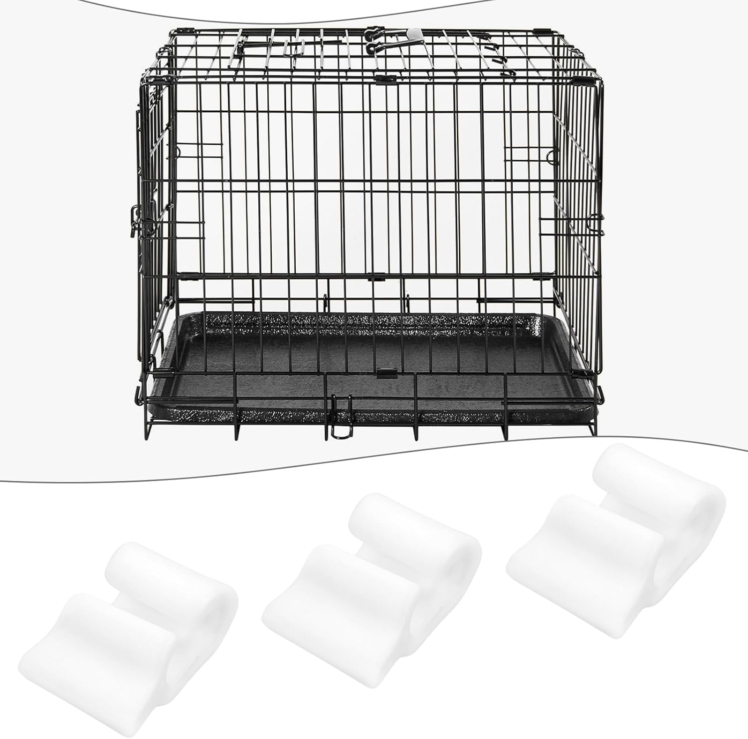 Briny River 50Pcs Wire Cage Clips Pet Cage Door Lock Detachable Connector Clamp Suitable for 4Mm Fence Net DIY Assembled Pet Cage Resin Storage Cabinet 17X11X7Mm image number 4