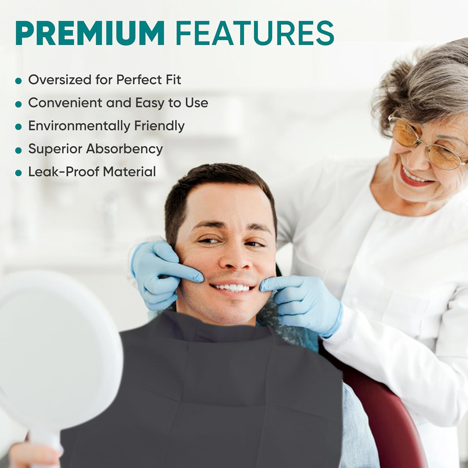 Amira Beauty Disposable Dental Bibs 13" X 18" 3 Ply Waterproof Tattoo Paper Sheet Piercing Tattoo Nail Tray Cover (50 Pcs) image number 5