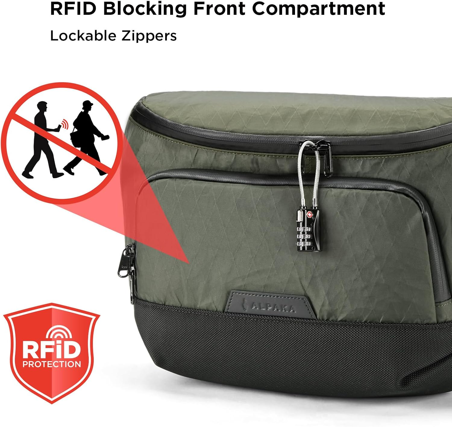 ALPAKA Bravo Sling Max 8L, RFID Blocking Weatherproof Sling Bag for Men with Maglockz Buckle,Laptop Bag with Luggage Sleeve image number 5