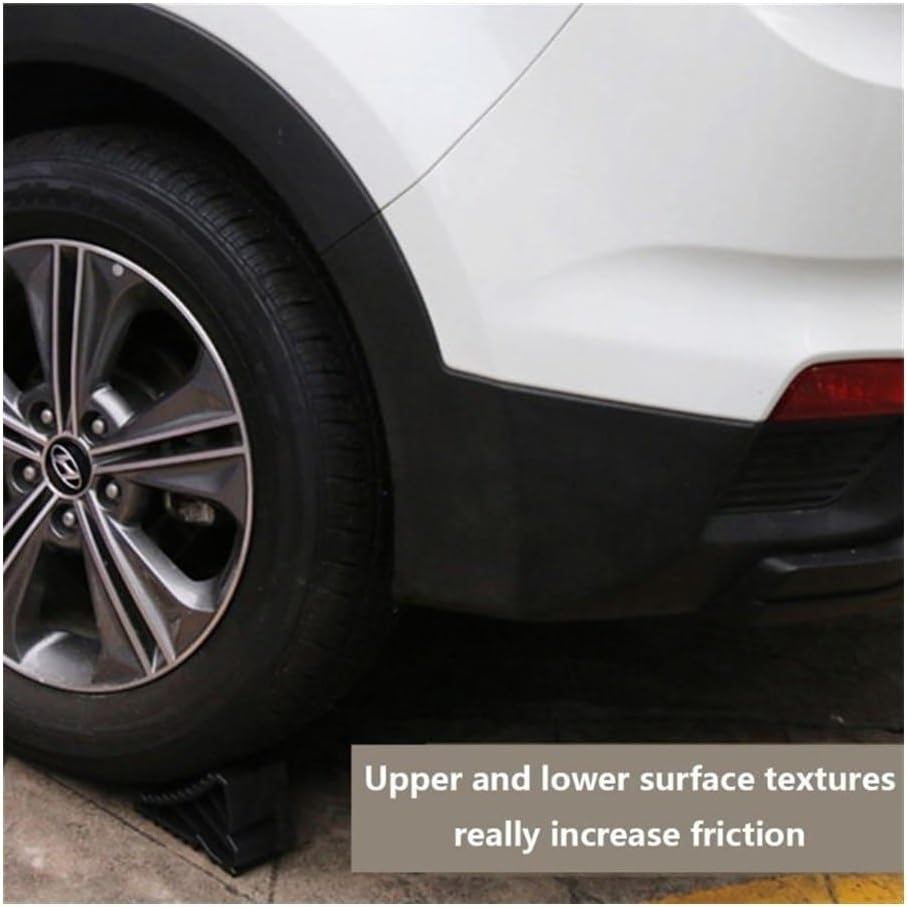 QXKSPG 2 Pcs Antislip Vehicle Car Truck Wheel Tire Chock Stop Block Black Wheel Trims Set image number 4