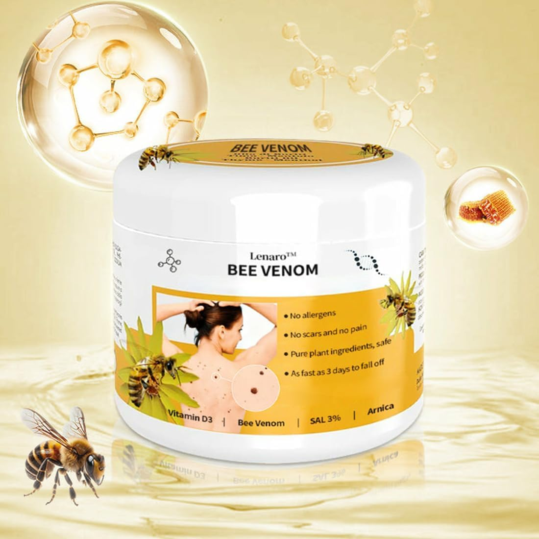 Zmbdz Lenaro Bee Venom Repair Cream Hydrating Moisturizing Cream Remove Spots for Women All Skin 2Pcs image number 3