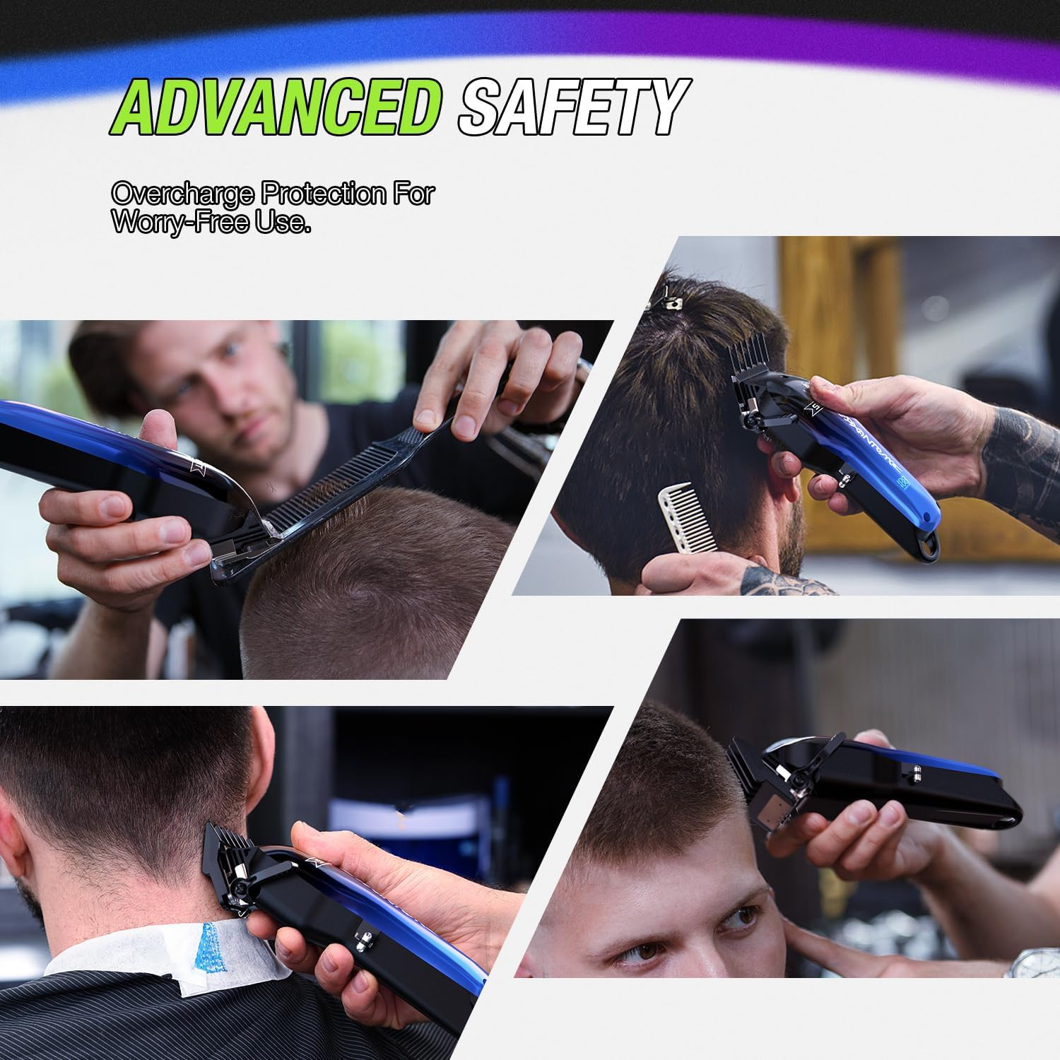 SUPRENT Hair Clippers for Men Professional - 7000 RPM Powerful Cordless Hair Clippers with Ceramic Taper Blade, Zero-Gapped Barber Clippers Set - Type C Rechargeable, Fashion Gifts for Men image number 2