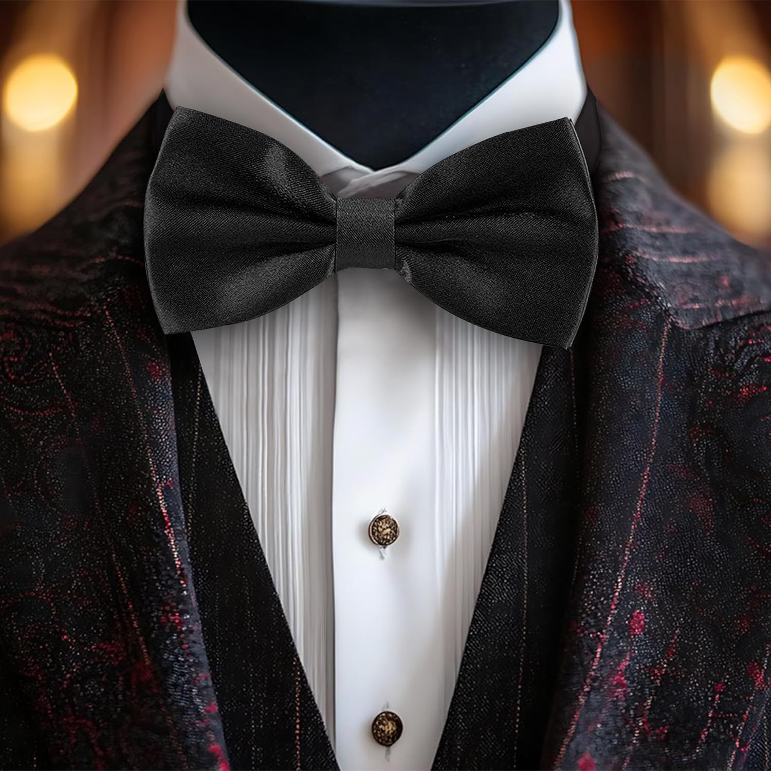 Medsuo Adjustable Bowtie, Men Bowtiepre-Tied Bow Tie for Parties image number 2