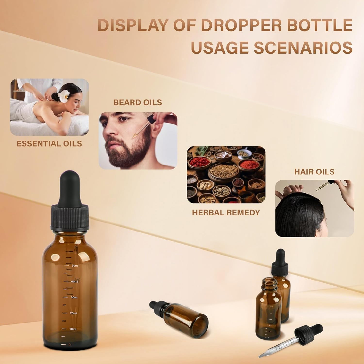 3 Pack 50Ml WANXINPT Amber Glass Dropper Bottles with Leak-Proof Caps & Precision Droppers - UV Blocking Essential Oil Bottles for Travel, DIY Perfume, FSSTUD Liquid Storage (50Ml Travel Bottles) image number 6