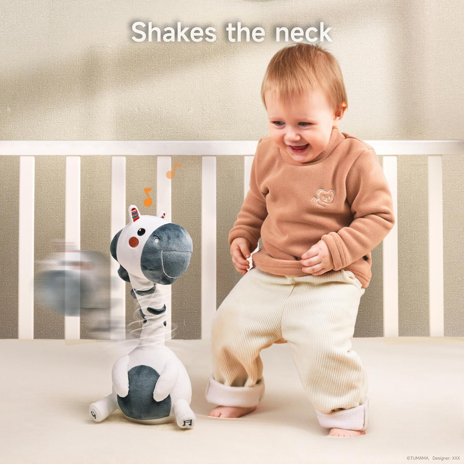 TUMAMA Dancing Talking Zebra Toy, Mimicking Twisting Electronic Soft Plush Toy with Record & Repeating What You Say, Singing Interactive Baby for Toddler Boys Girls Gifts image number 6