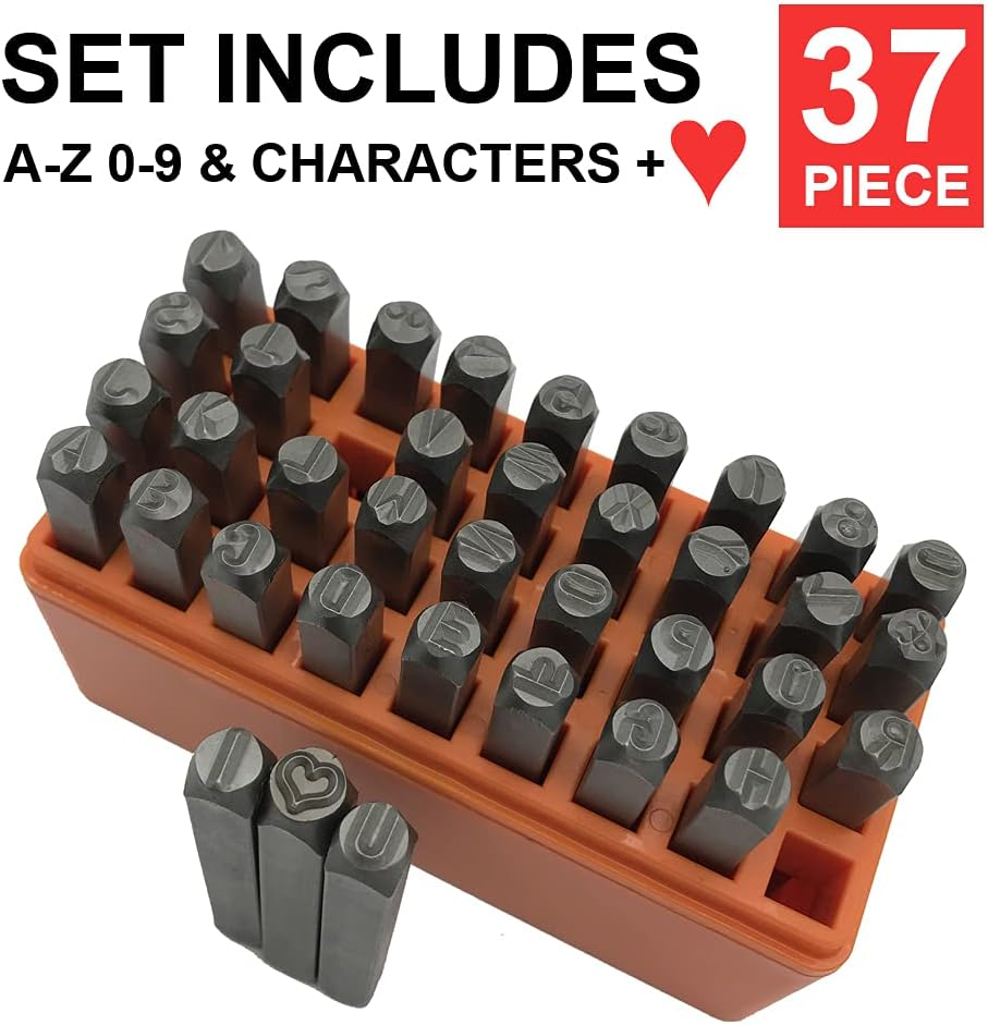 MIKMAYTOO 37-Piece Number & Capital Letter Metal Stamping Kit (A-Z & 0-9 + Love) Punch Perfect for Imprinting Metal, Plastic, Wood, Leather (3MM) image number 3