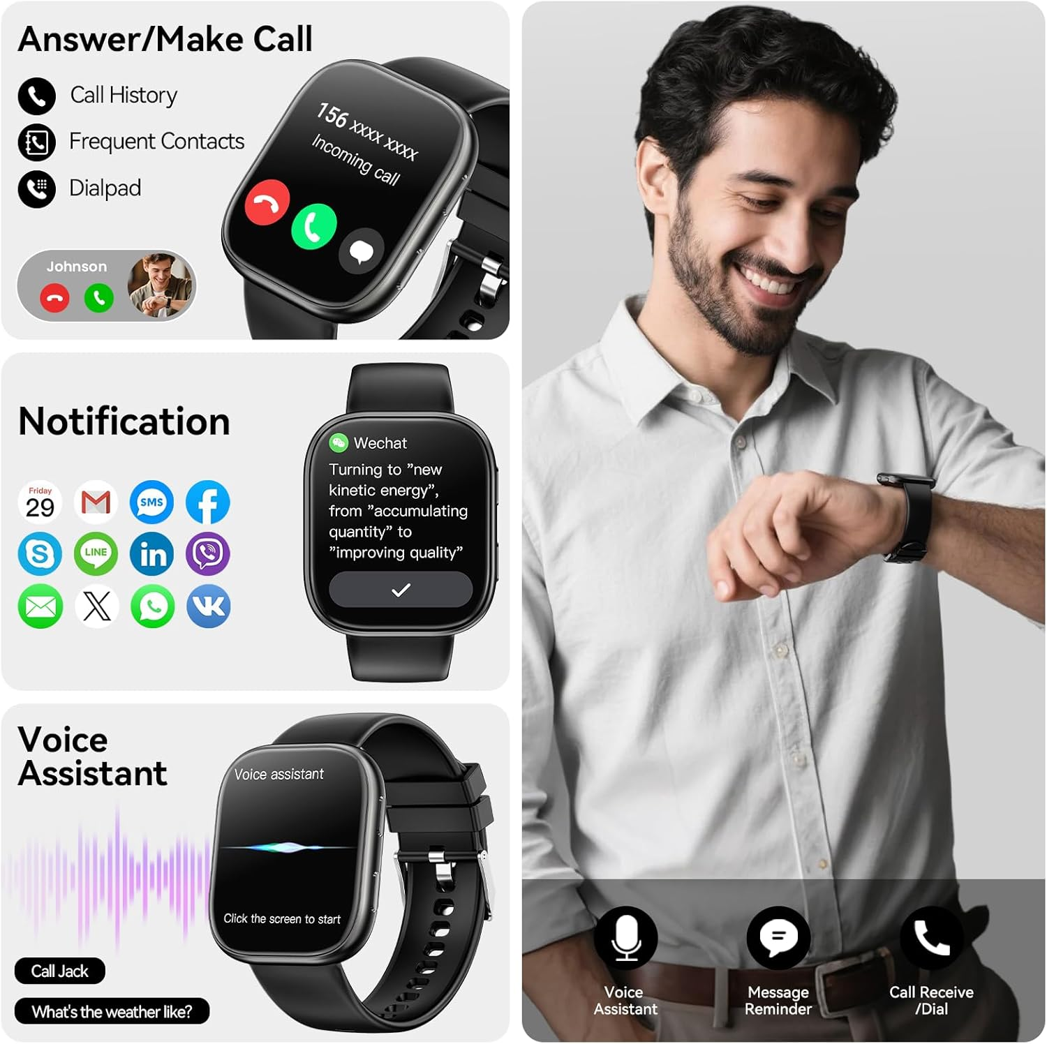 Smart Watches for Women Men,1.83" HD Smart Watch with Spo2/Sleep Monitor,2025 Fitness Watch with Bluetooth Call,120+ Sport Modes Activity Tracker Smartwatch for Android Ios Waterproof - Pink image number 7