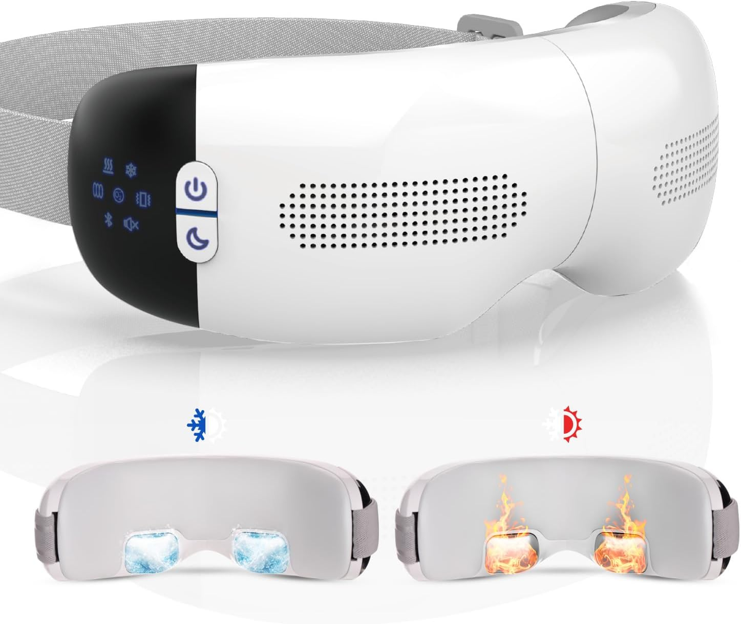 Hubicare Eye Massager with Heat and Cooling Masks for Dark Circles, Puffiness - 3D Airbag Kneading Vibration Massage for Migraines, Bluetooth Music, Dry Eyes, Sleep, Relax image number 4