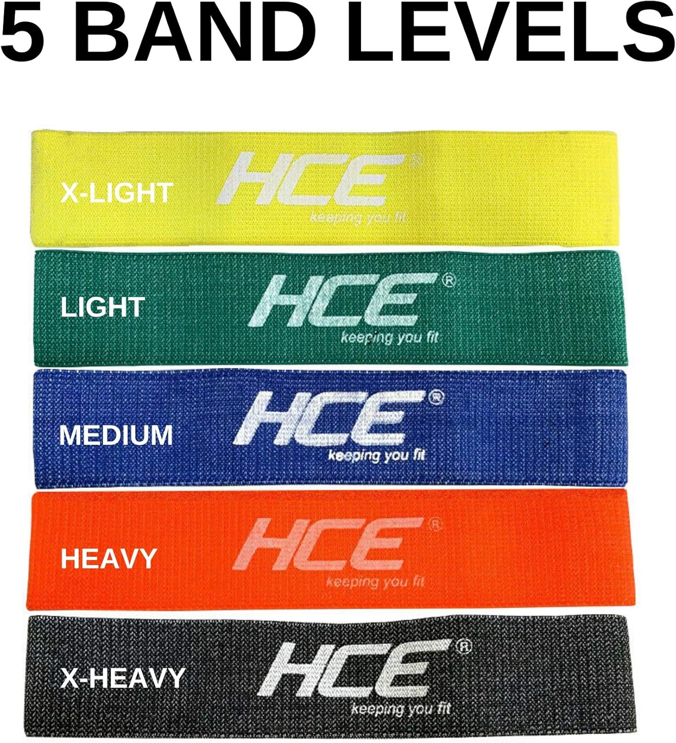 HCE Resistance Bands Set with Handles - Exercise Resistance Bands Training Tubes with Handles, Ankle Straps, Door Anchor, Exercise Mat, Shaker Bottle,Carry Bag