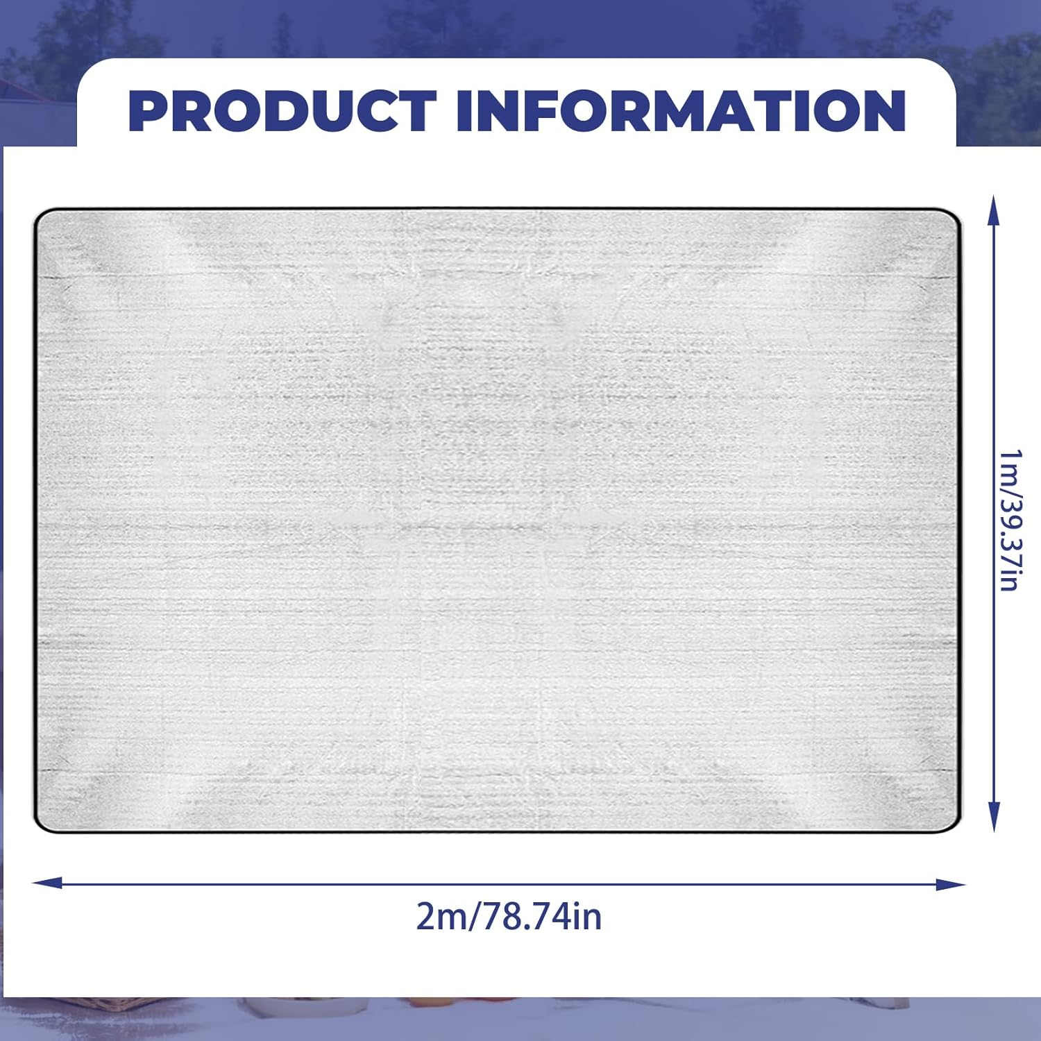 AFAIK Sleeping Mat, Foldable Camping Sleeping Mat Made of Aluminium Foil, Silver, 100 X 200 Cm, Ultralight image number 1