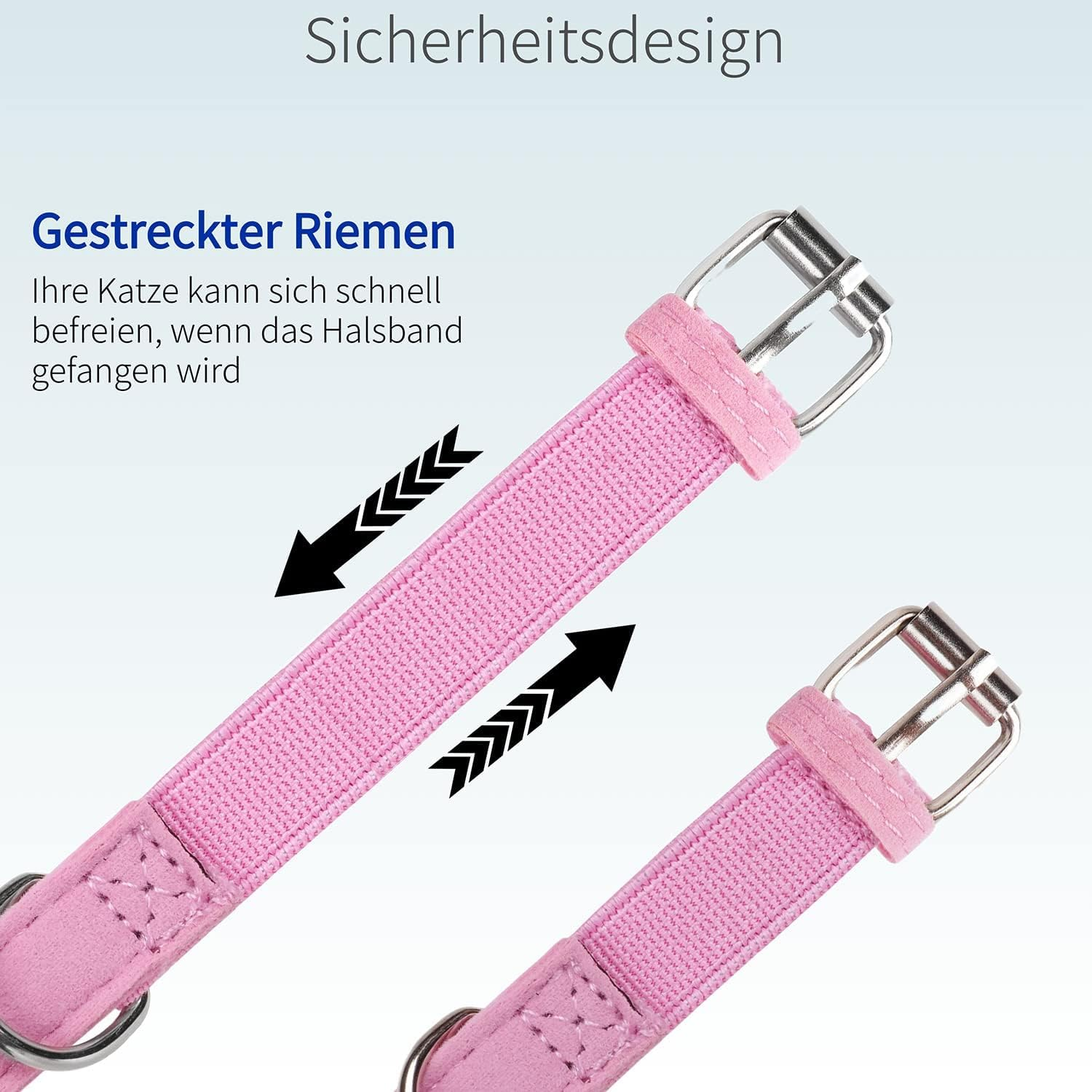 Airtag Cat Collar, Integrated Apple Air Tag Cat Collars, Soft GPS with Airtag Holder and Bell, Lightweight Tracker Collar, Girls/Boys Cat (Pink) image number 2