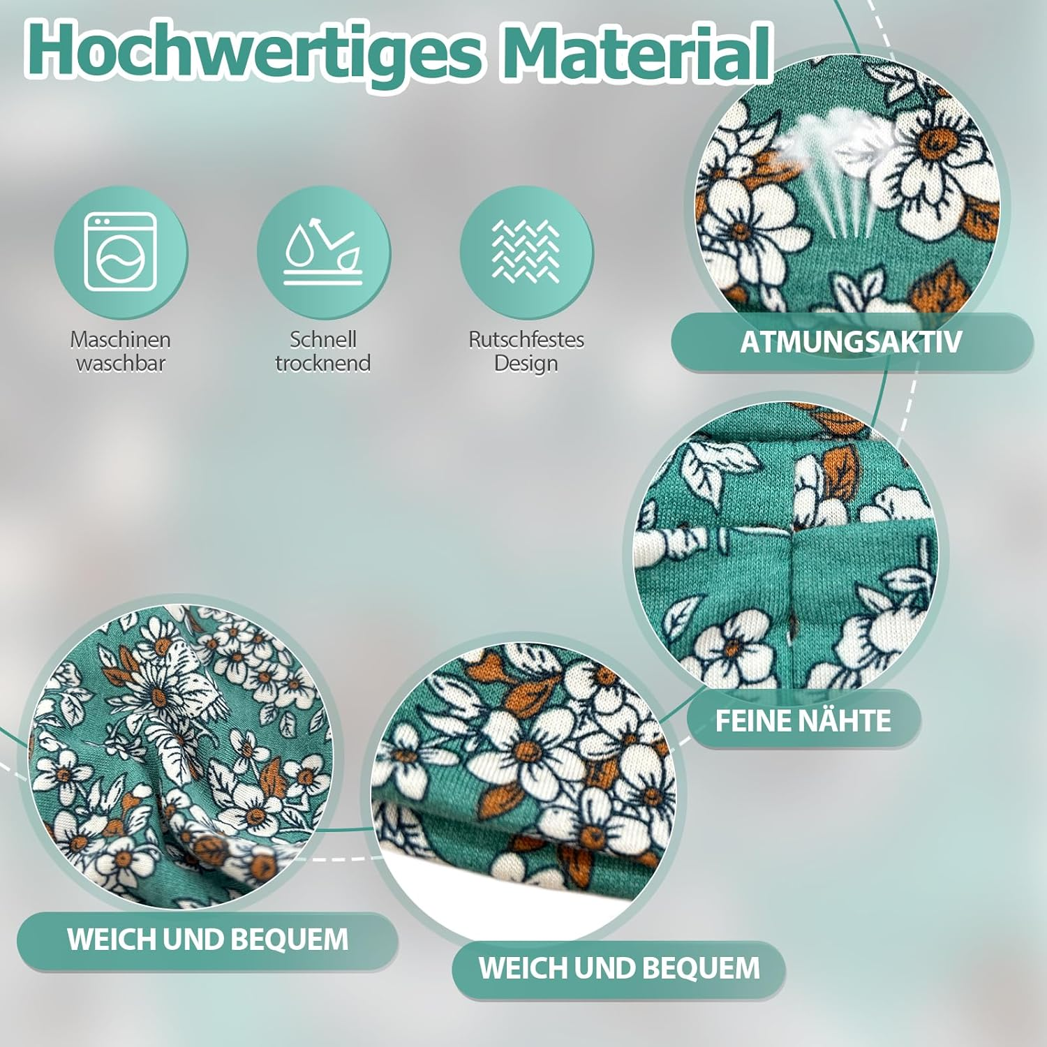 Hautllaif Pack of 8 Women'S Headbands - Soft Wide Hair Band, Elastic Sports Headband for Yoga, Fitness, Running, Boho Floral Print Hair Accessories image number 2