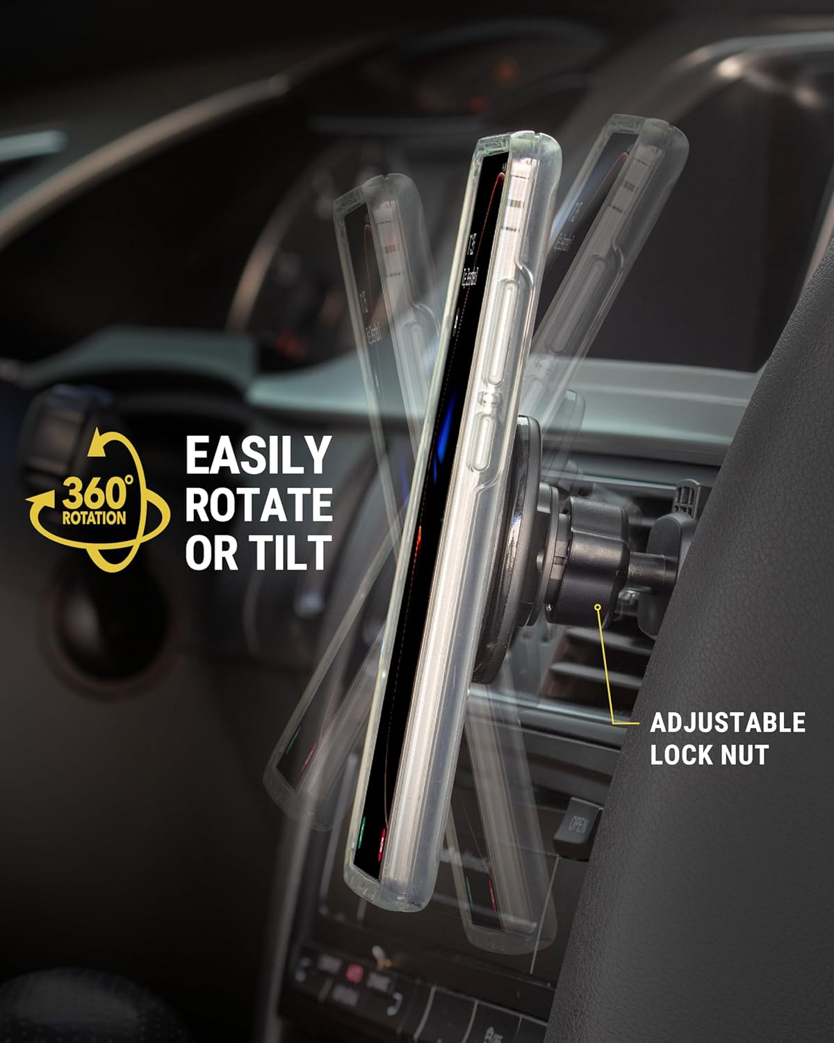 Scosche Magicmount SMSDV Magsafe Car Mount, Magnetic Cell Phone Holder, Phone Stand for Dash/Vent Compatible W/Iphone 15/14/13/12/Pro/Max/Plus/Mini/Mag Safe Accessories, Dashboard/Vent Phone Mount image number 5