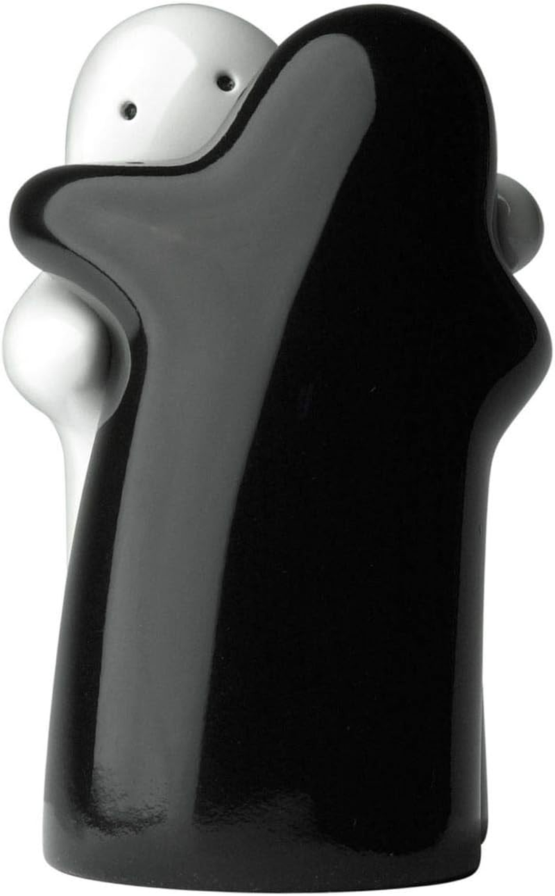Salt and Pepper Shakers Cute Decorative Novelty. Hugging Shakers Couple Set. Black & White, Modern and Vintage Hug Design - Easy to Refill & Dispense (Seasoning & Spice) - Perfect for Gift, Halloween image number 5