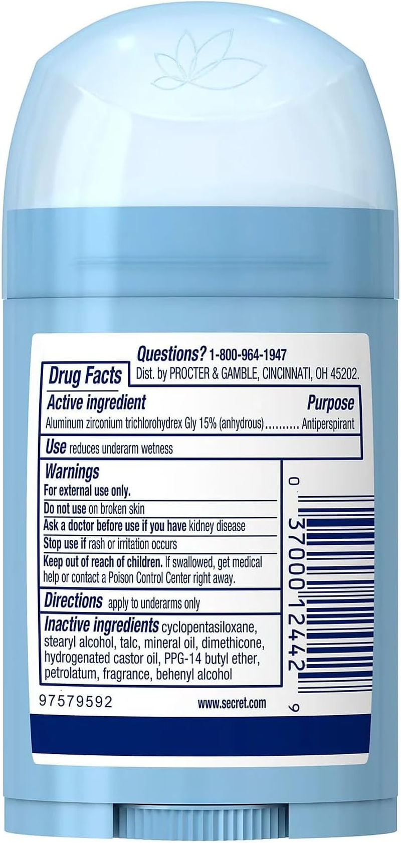 Secret Wide Solid Antiperspirant and Deodorant, Powder Fresh - 50Ml (Pack of 6) image number 6