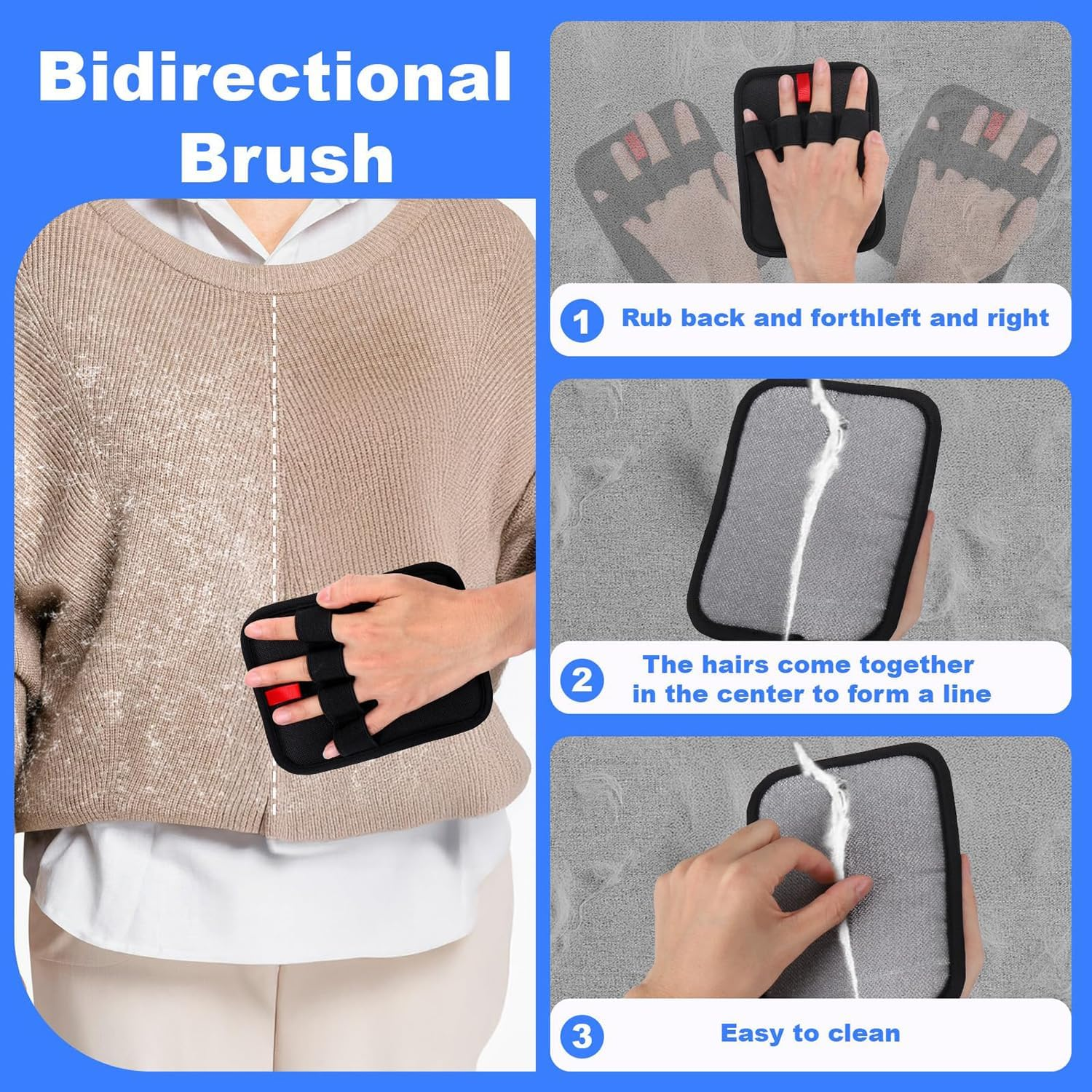 VICDUEKG Fellmagnet, 2025 Pet Hair Remover Glove, Pack of 2 Reusable Fur Magnetic Gloves, Cat Grooming Gloves for Clothes, Car Seats, Sofas image number 1