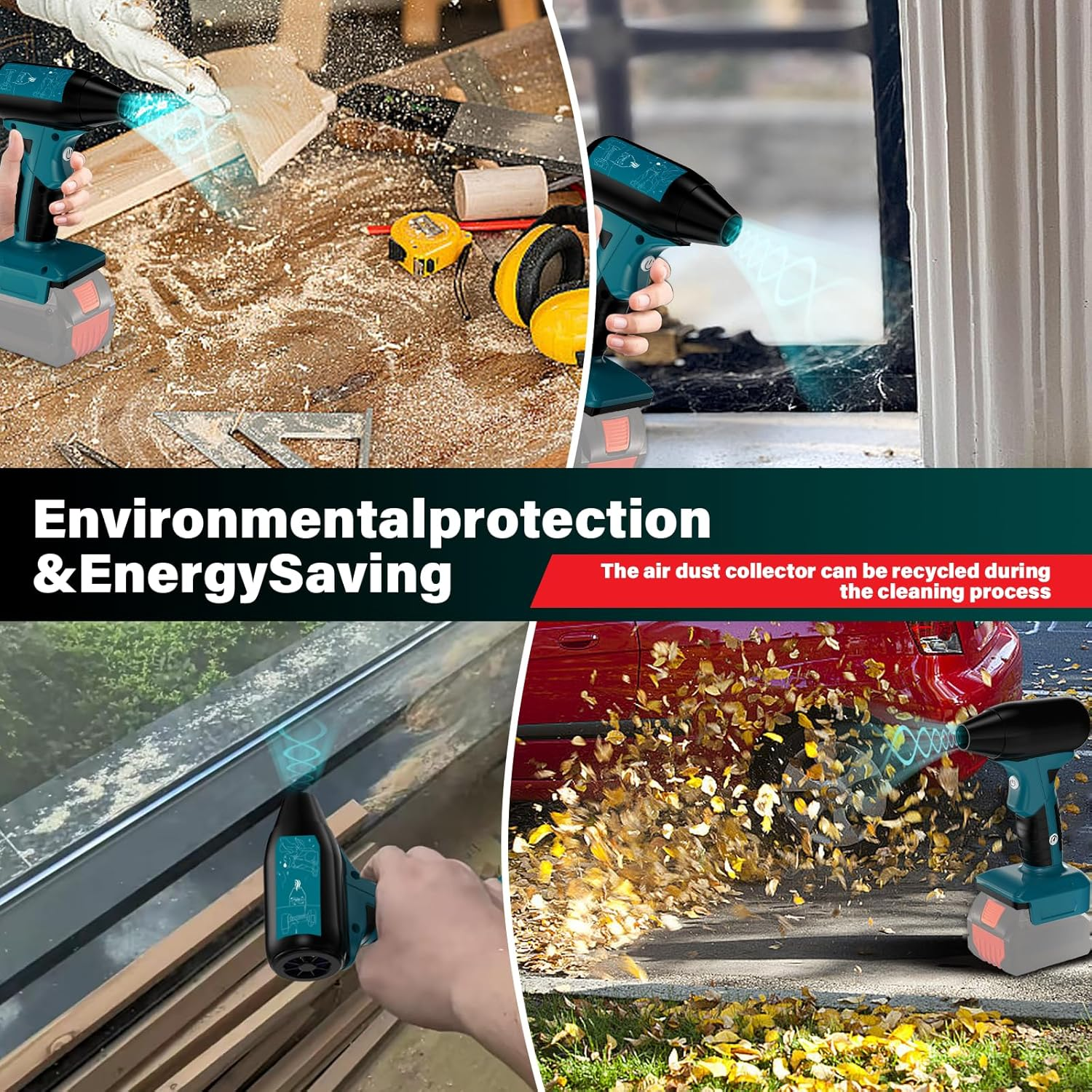 URUN Jet Dry Mini Blower for Bosch GBA 18V Battery, 130000RPM 18V Battery Blower, Portable Dust Blower, Air Blower Brushless for Cleaning PC, Keyboard and Car (No Battery) image number 3