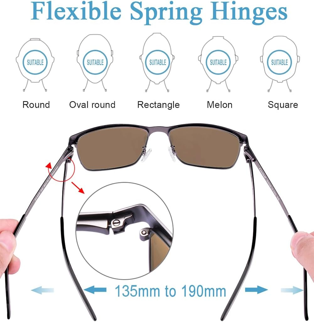 CARFIA Metal Mens Sunglasses Polarized UV400 Protection for Driving Fishing Hiking Golf Everyday Use CA5225 image number 6