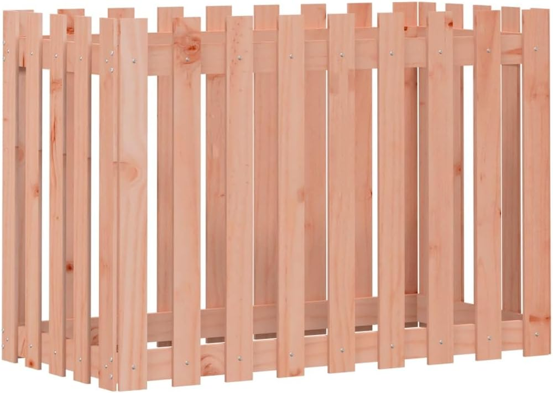 'Vidaxl Garden Raised Bed in Natural Brown Douglas Wood - Versatile Design for Flower Planting and Display, 100X50X70 Cm Size Fit for Patio or Deck image number 3