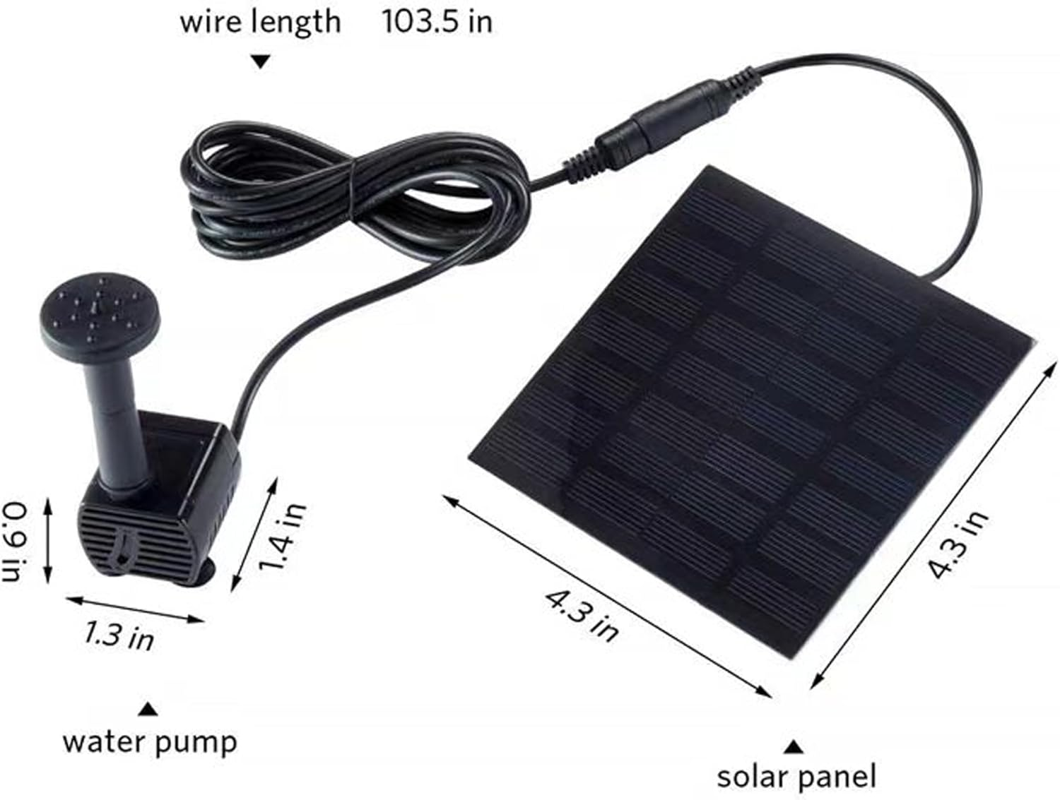 Solar Fountain,Square Solar Water Fountain with 6 Nozzle,1.2W Bird Bath Solar Water Pump with Extended - Length,Submersible Pump for Pond, Pool, Garden, Fish Tank image number 1