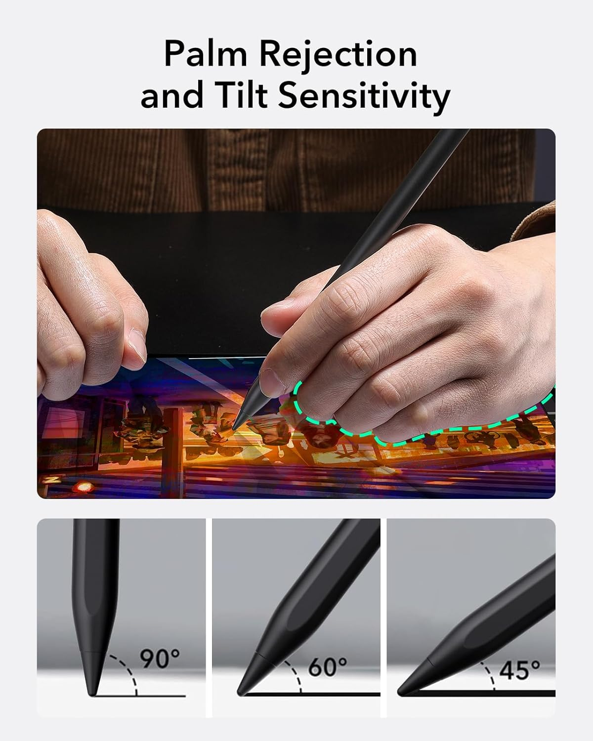 ESR Pencil (1St Generation) for Ipad 2018-2025, Tilt Sensitivity, Palm Rejection, Compatible with Ipad 11Th(A16)/10Th Generation,Air 11"/13", Pro 11"/12.9"/13",Mini 6/5, Black - Pink image number 2