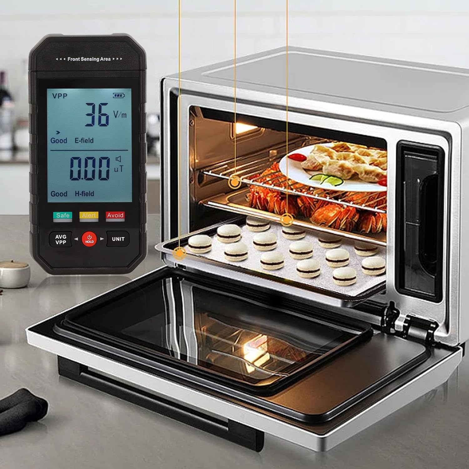 EMF Meter & Electromagnetic Field Detector, Handheld Digital LCD Tester 5Hz-3500Mhz, Portable EMF Radiation Detector for Home Inspection, Office, Outdoor EMF Tester, EMF Meter with Real-Time Data image number 2