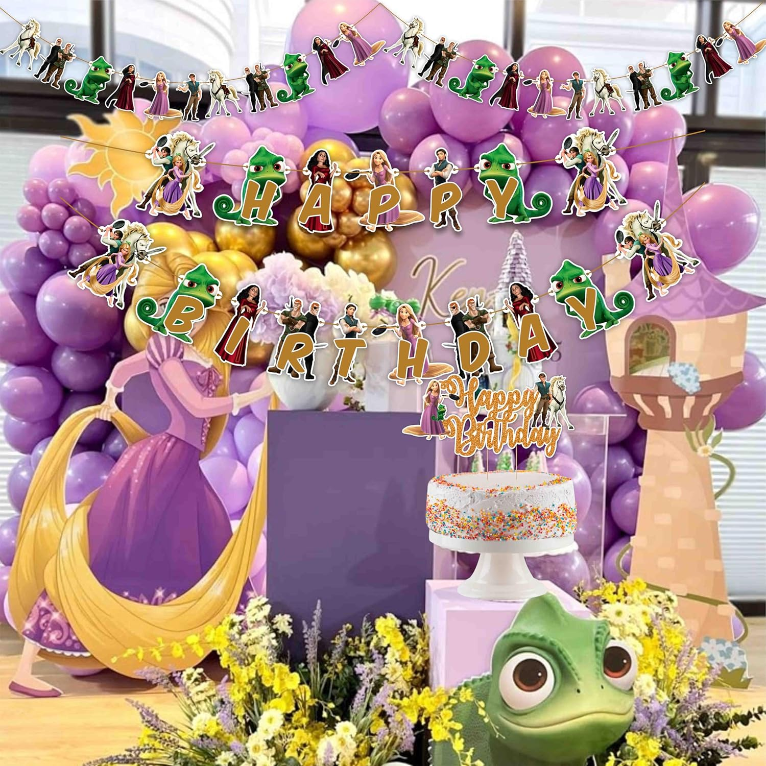 Rapunzl Theme Birthday Party Supplies | Enchanted Princess Decorations for Kids Fairy Tale Parties & Magical Royal Celebrations image number 1