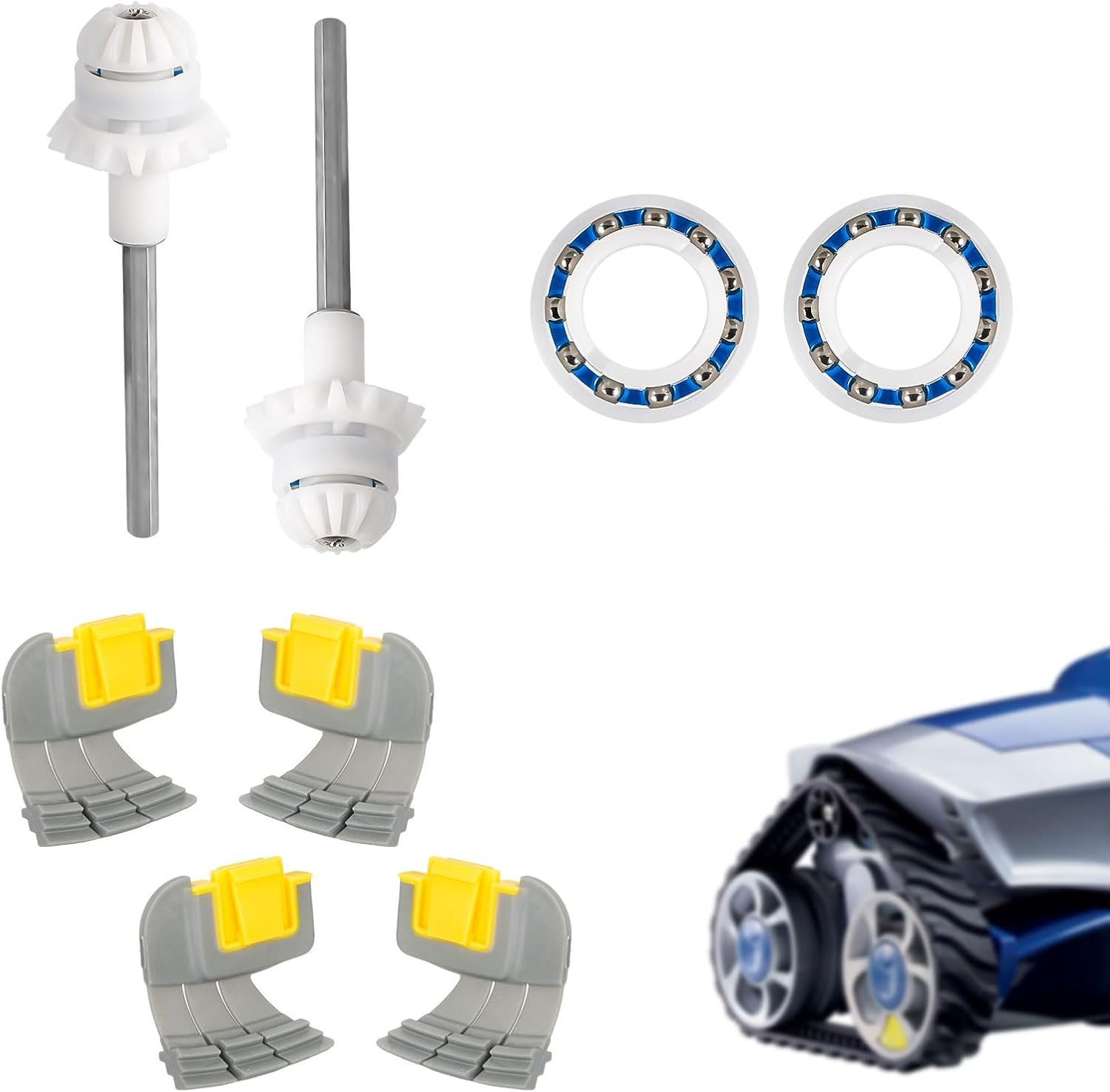 Pool Cleaner Drive Shaft & Scrubbing Brush Kit for Zodiac MX6 MX8 MX6 Elite MX8 Elite, Replacement Parts Set Includes Engine Wheel Bearing & Cyclonic Brushes image number 2