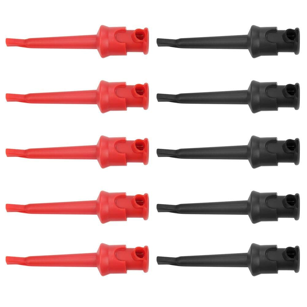 Hook Clip, 10Pcs P5002 Hook Lead Multimeter Test Hook Lead Lead Grabbers for Digital Multimeter SMT/SMD IC D20 Cable Welding(Black&Red) image number 5