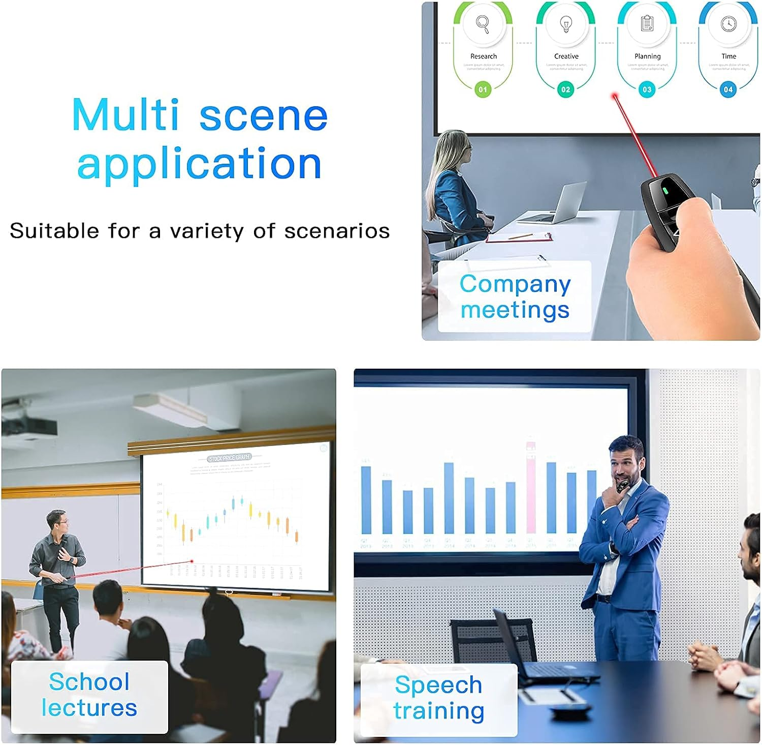 Qui Presentation Clicker Pointer, 328FT Wireless Presenter Remote PPT Powerpoint Clicker, 2.4Ghz Presentation Pointer Slide Advancer for Mac, Laptop, image number 6