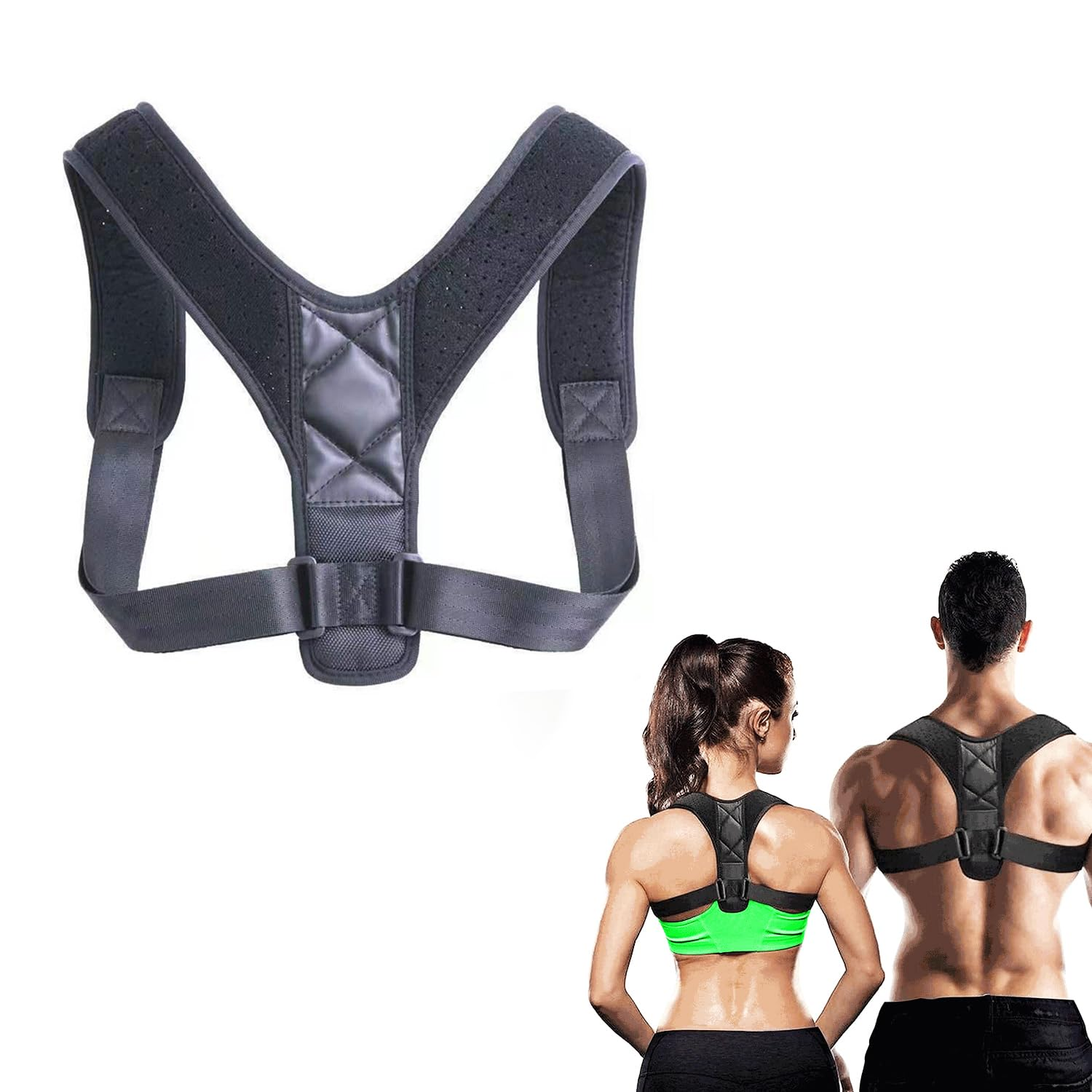 Lxcshljx Back Brace Posture Corrector, Adjustable Breathable Posture Corrector Support Strap, Upper Back Shoulders Straightener Support Belt, Clavicle Supportive Brace for Improve Hunchback Posture(M) image number 6