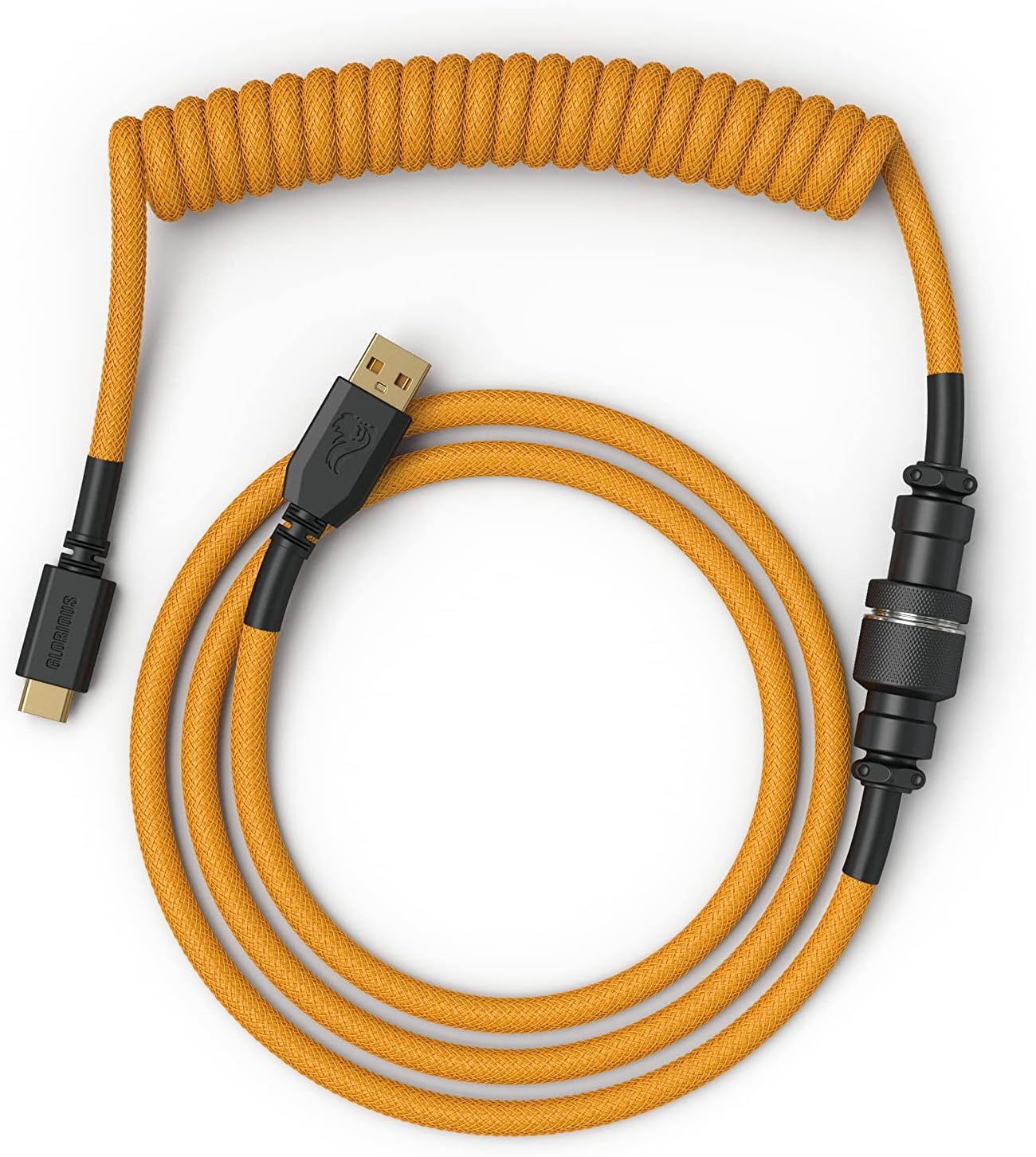Glorious Coiled Keyboard Cables &ndash; USB-C Artisan Braided Cables for Mechanical Gaming Keyboards (Glorious Gold) image number 4