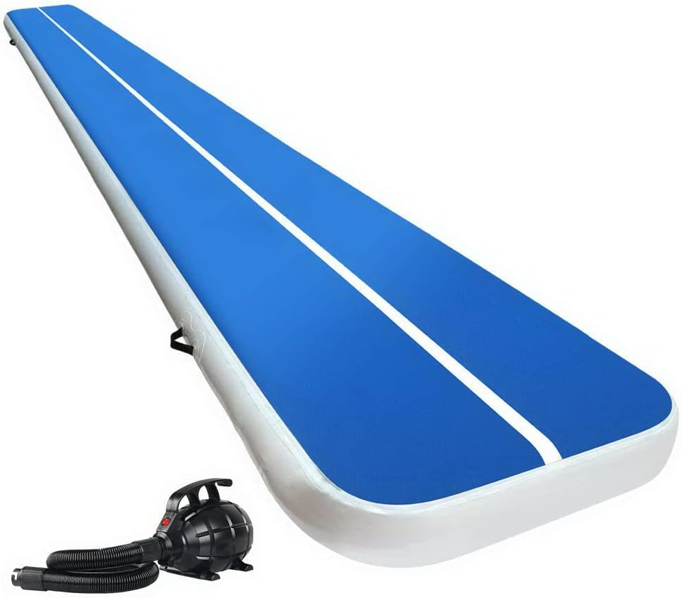 Air Track with Electric Pump Everfit 3/4/5/6M X 1M 10Cm/20Cm Thick Tumbling Airtrack Mat Inflatable Gymnastics Training Cheerleading Yoga Gym Professional Equipment